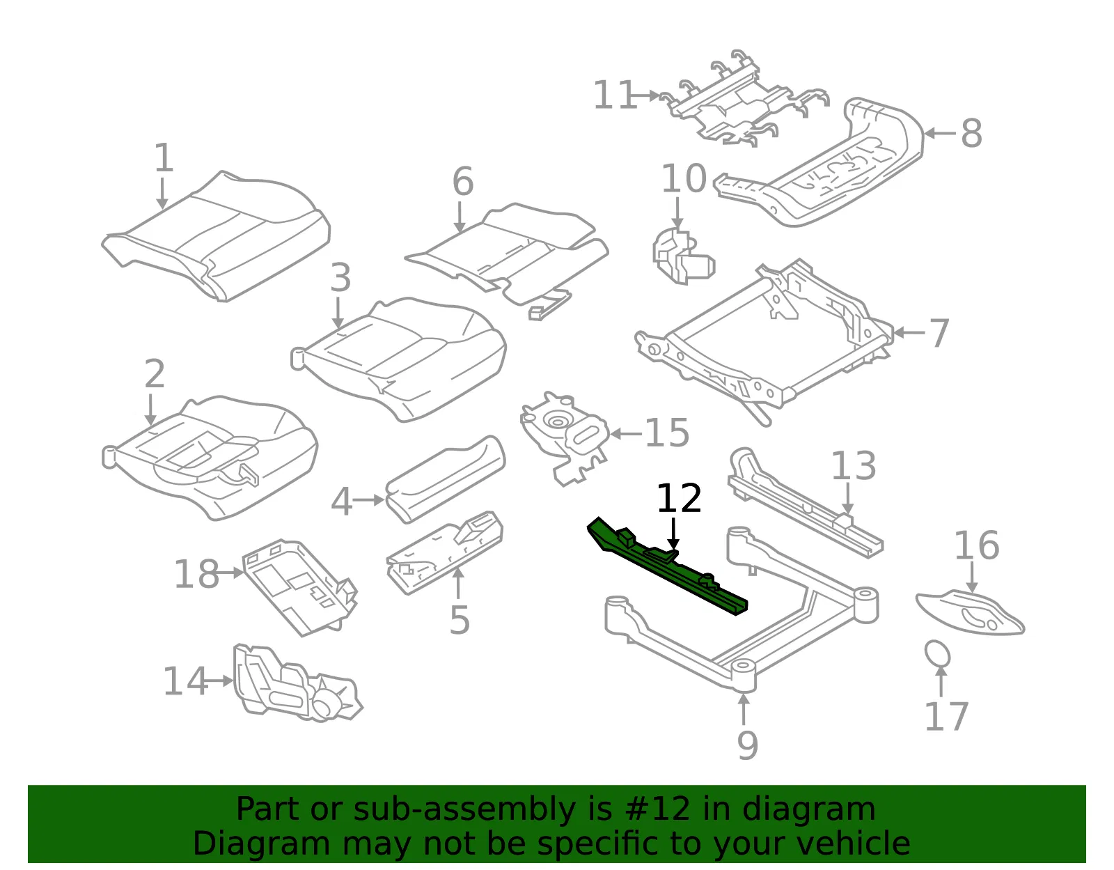 Seat Track - Volvo (32206975) - view 2
