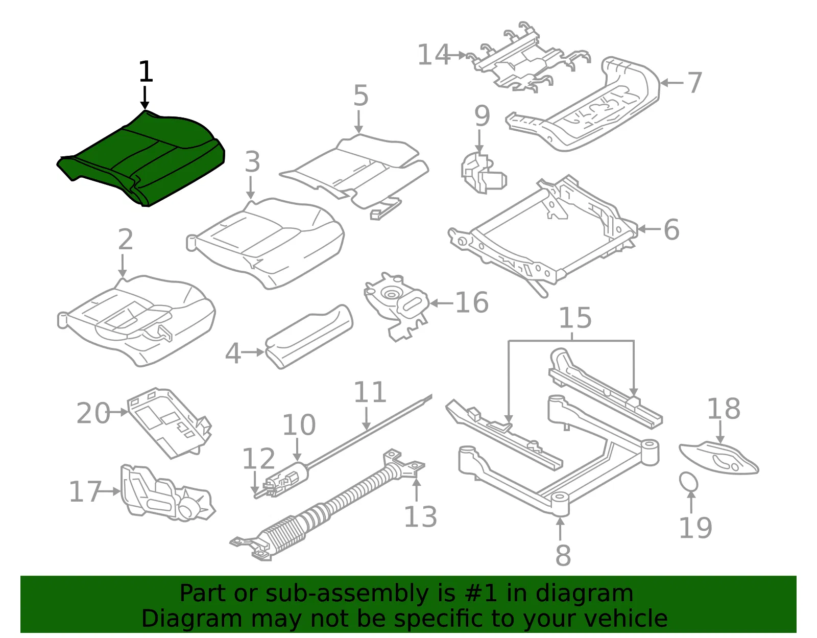 Seat Cover - Passenger Side (RH) - Volvo (32208342) - view 2
