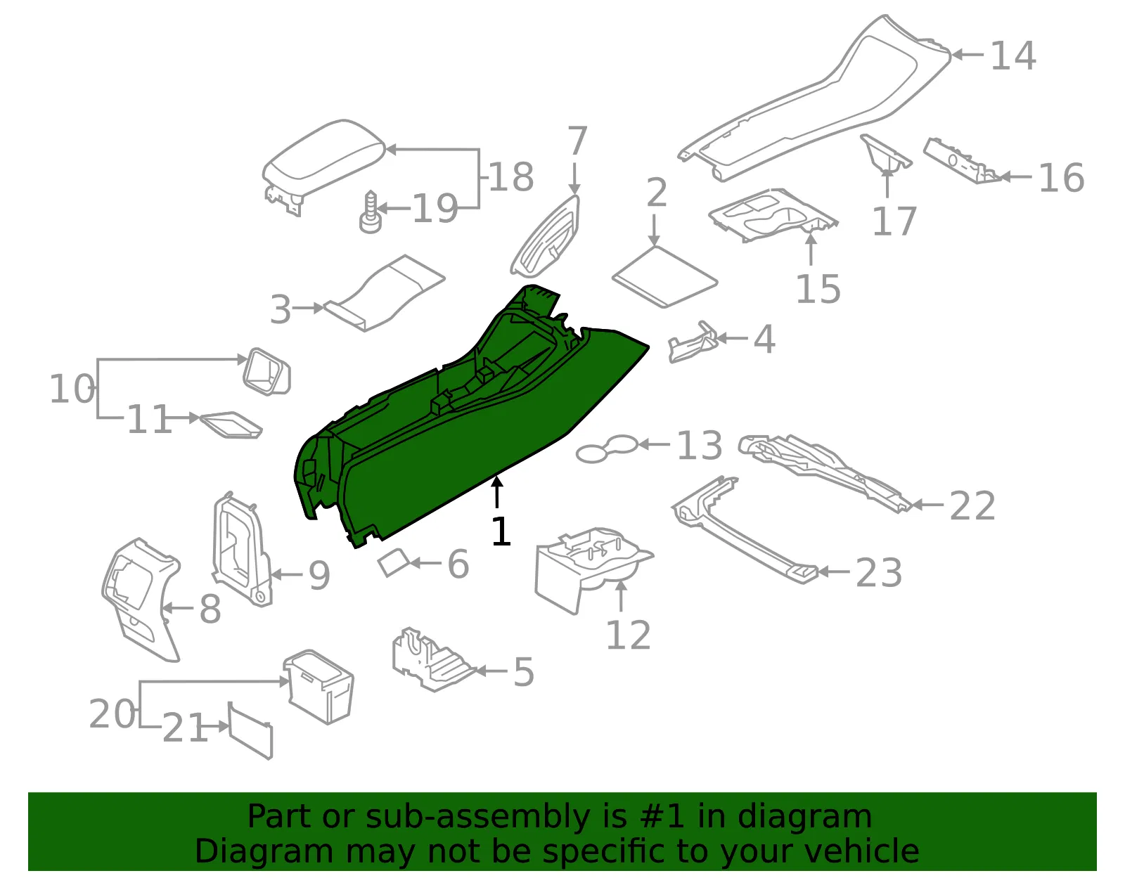 Console Housing - Volvo (32226486) - view 2