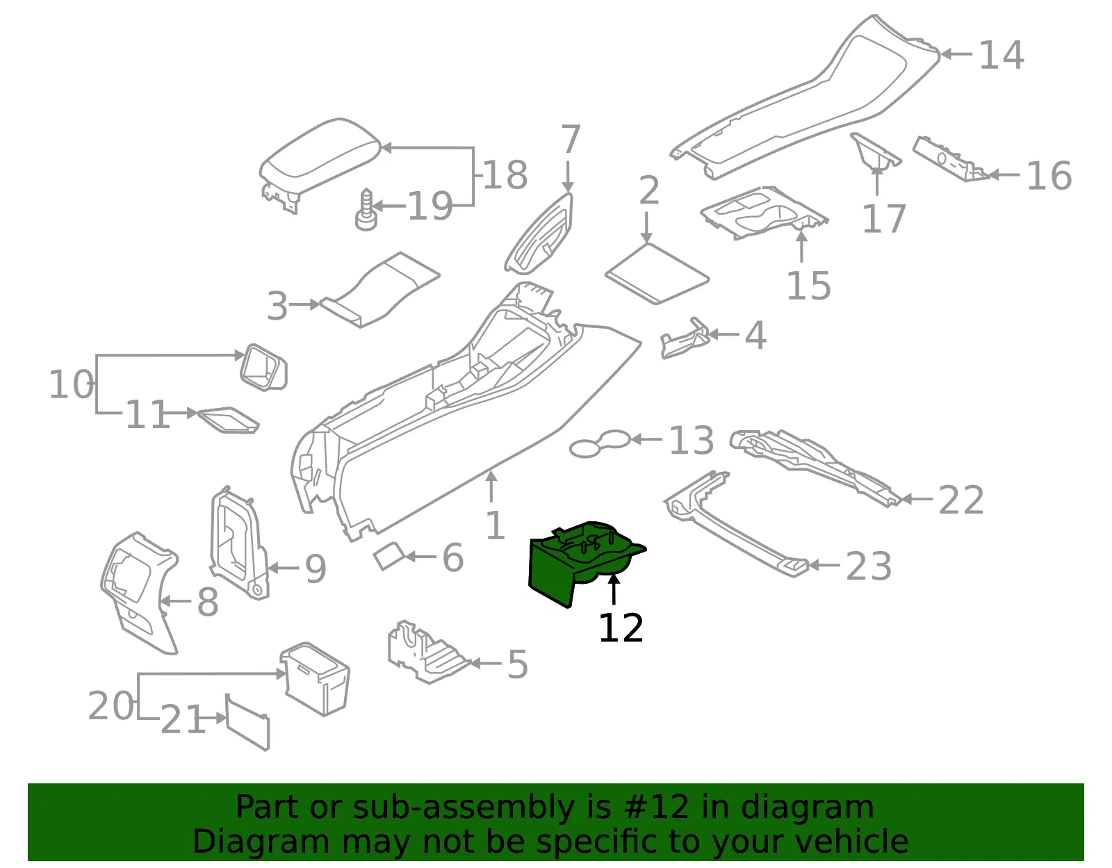 Cup Holder - Volvo (32226495) - view 2