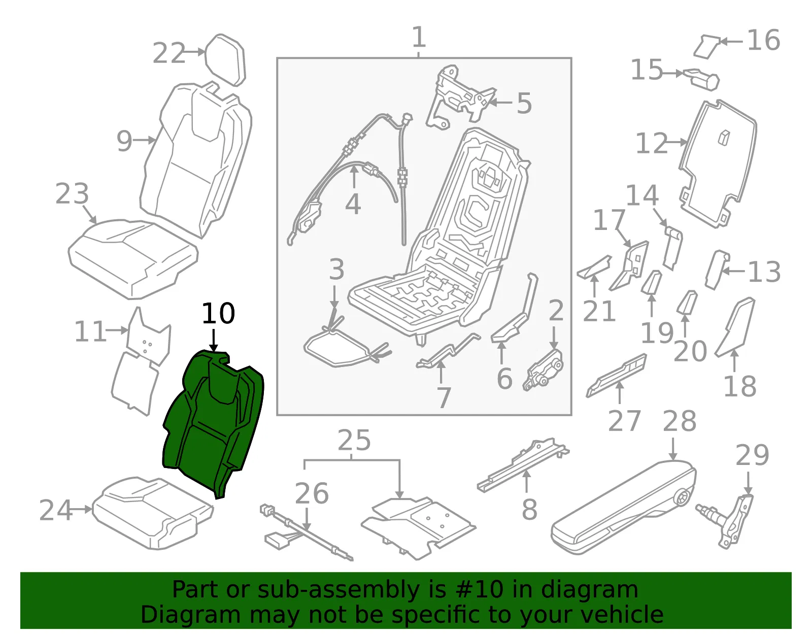 Seat Back Cushion - Volvo (32226535) - view 2
