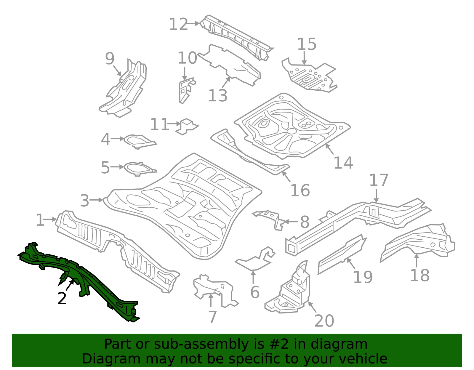 Seat Cross-Member - Volvo (32228053) - view 2