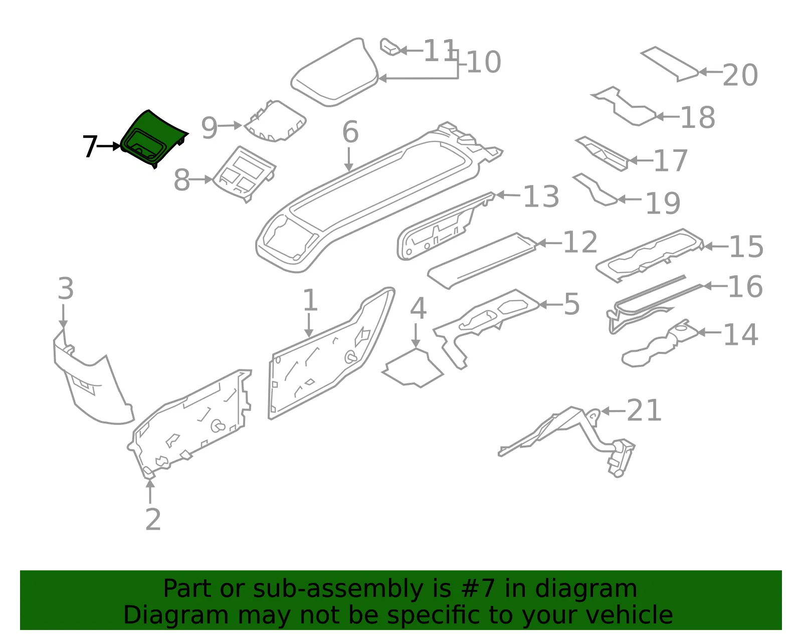 Console Trim Panel - Volvo (32234057) - view 2