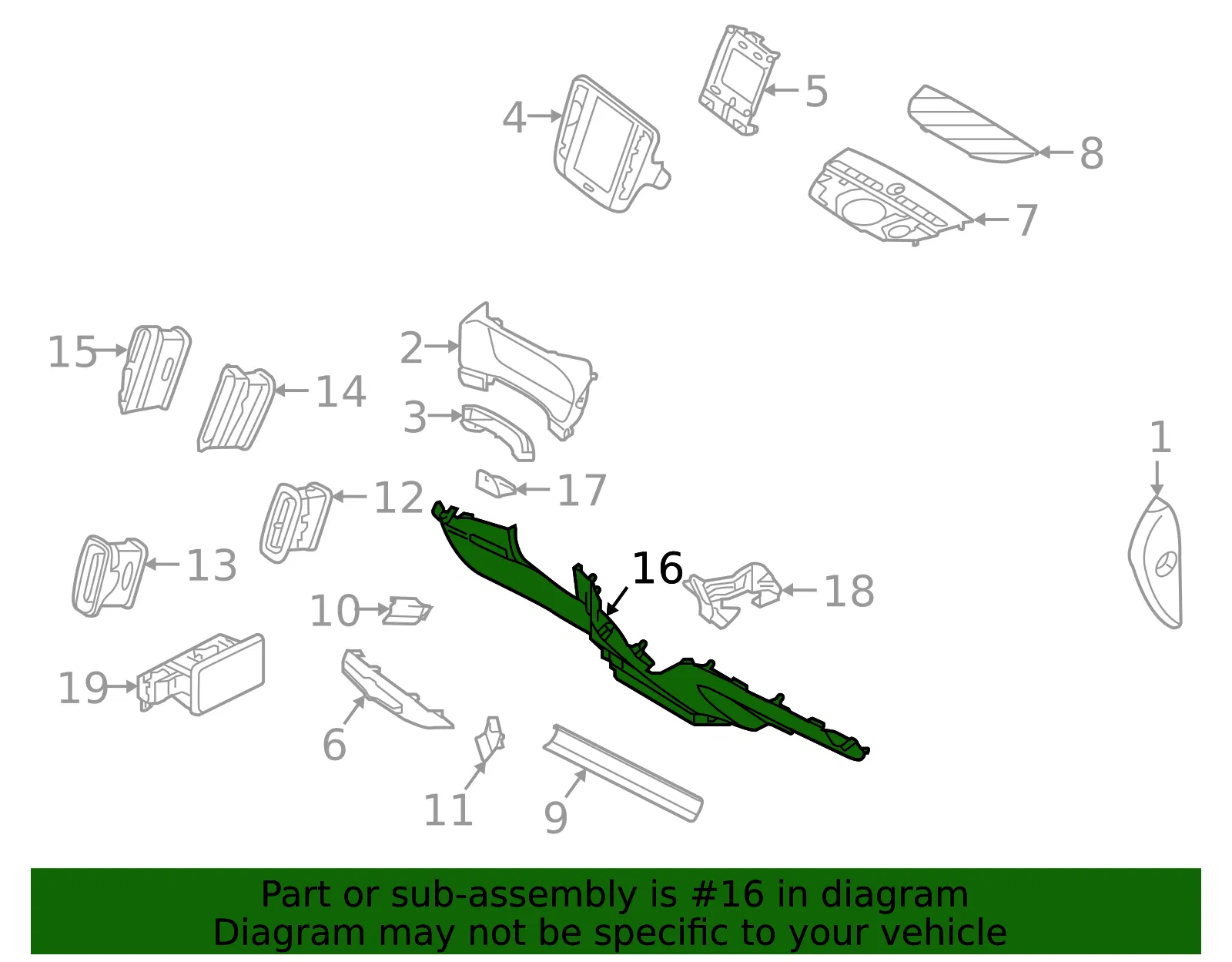 Instrument Panel Knee Bolster - Volvo (32234871) - view 2
