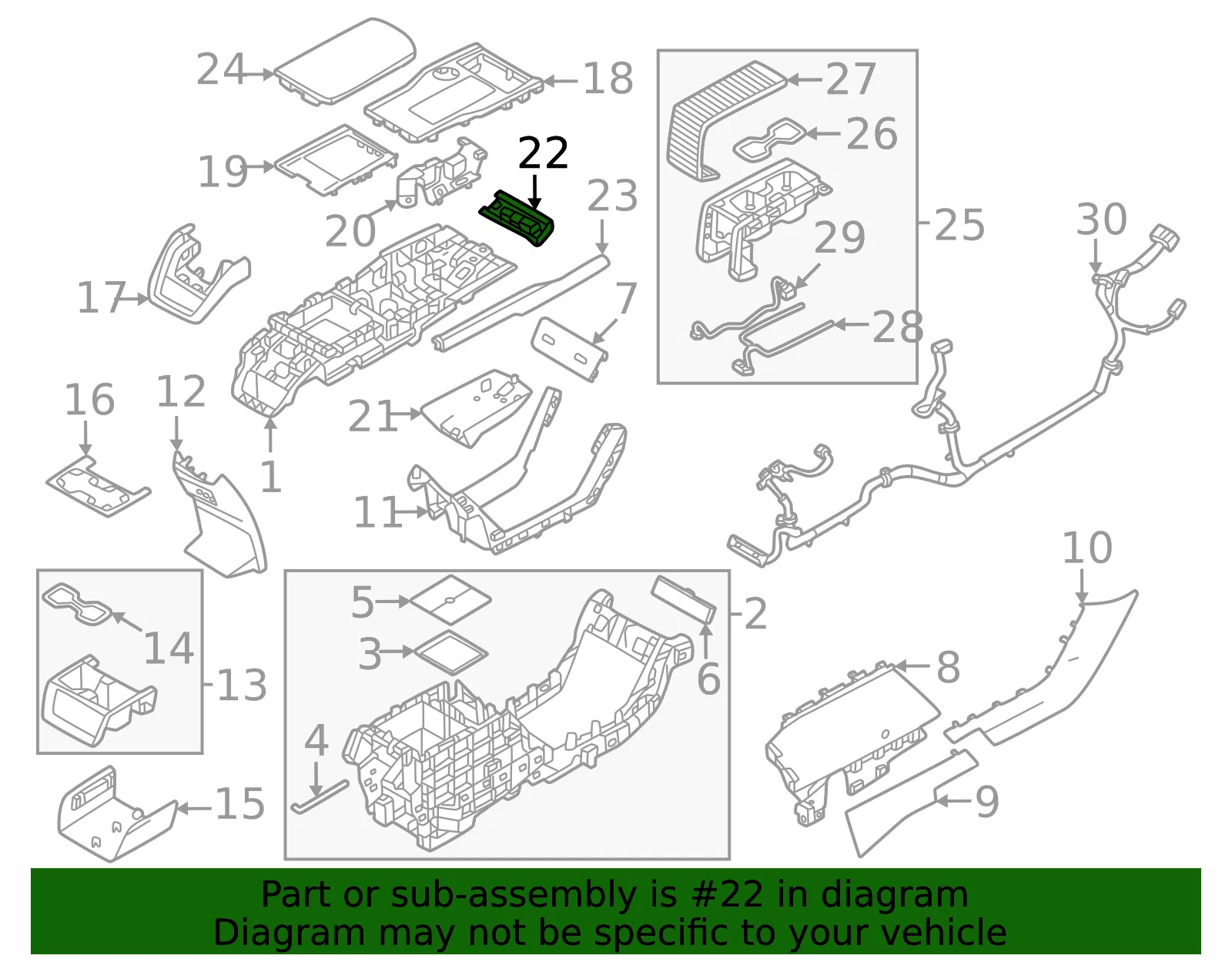 Console Trim Panel - Volvo (32241105) - view 2