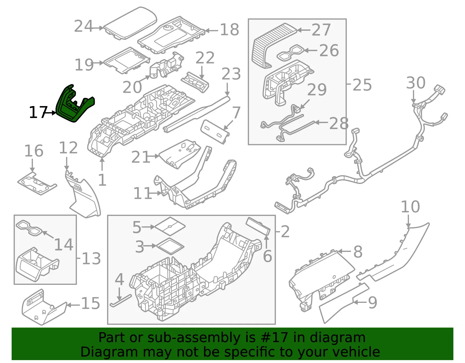 Console Trim Panel - Volvo (32241189) - view 2