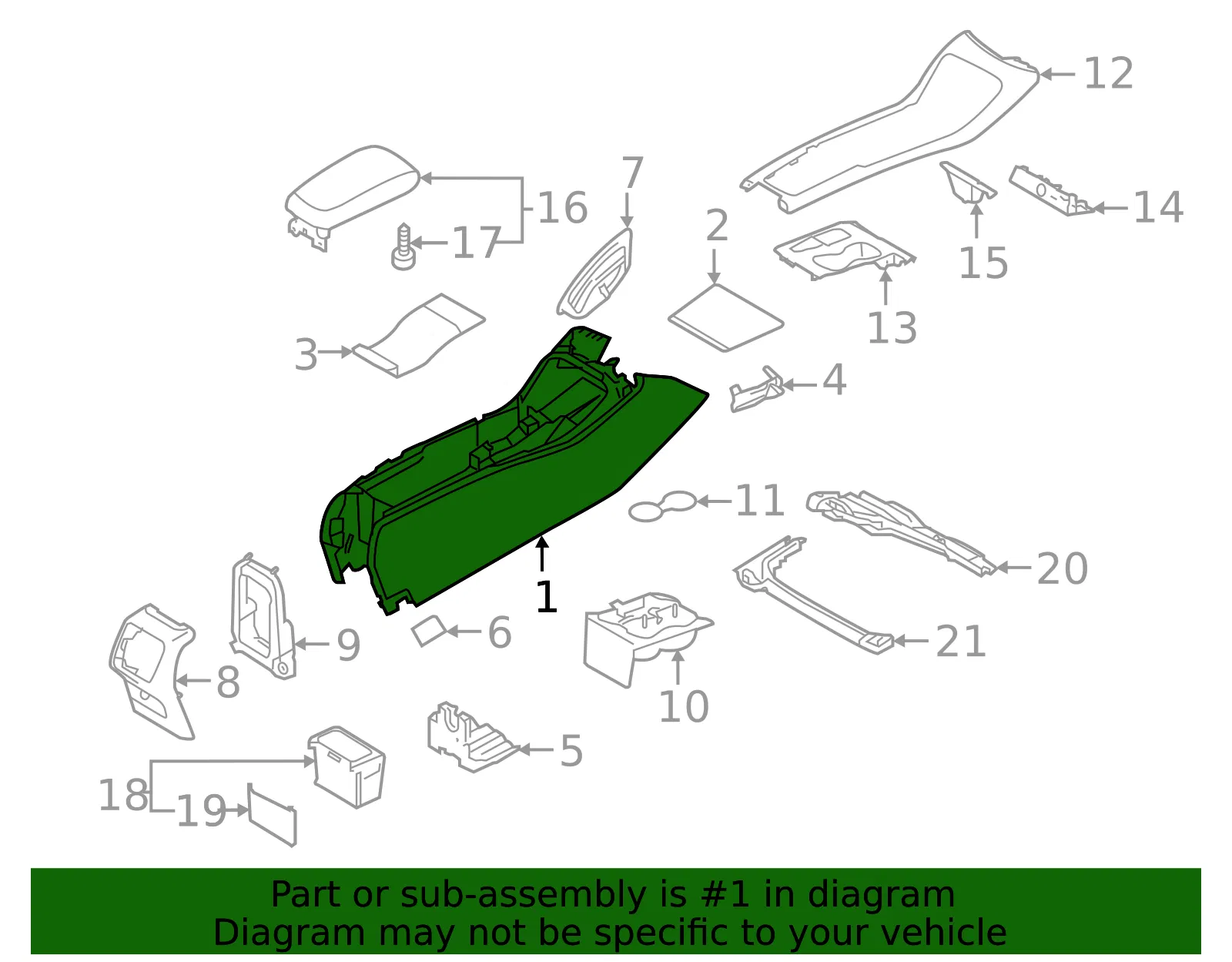 Console Housing - Volvo (32241331) - view 2