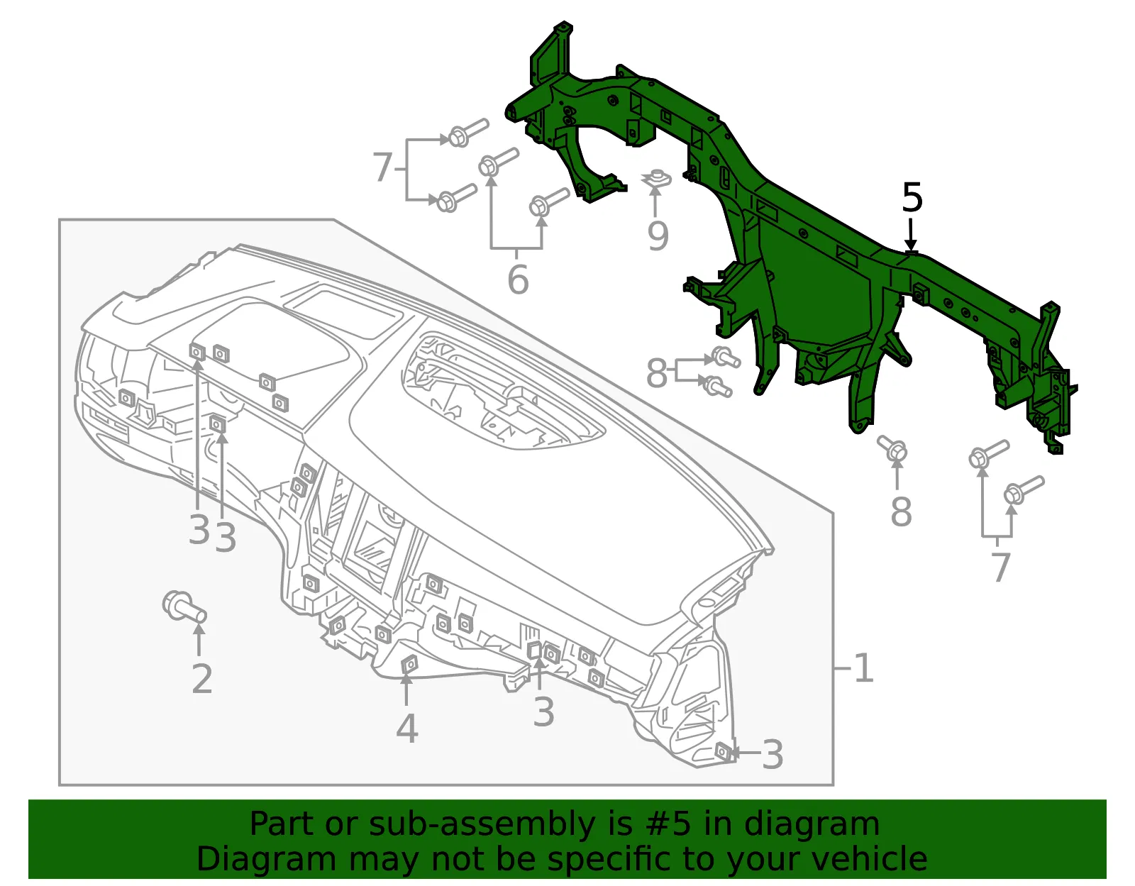 Instrument Panel Cross-Member - Volvo (32244008) - view 2