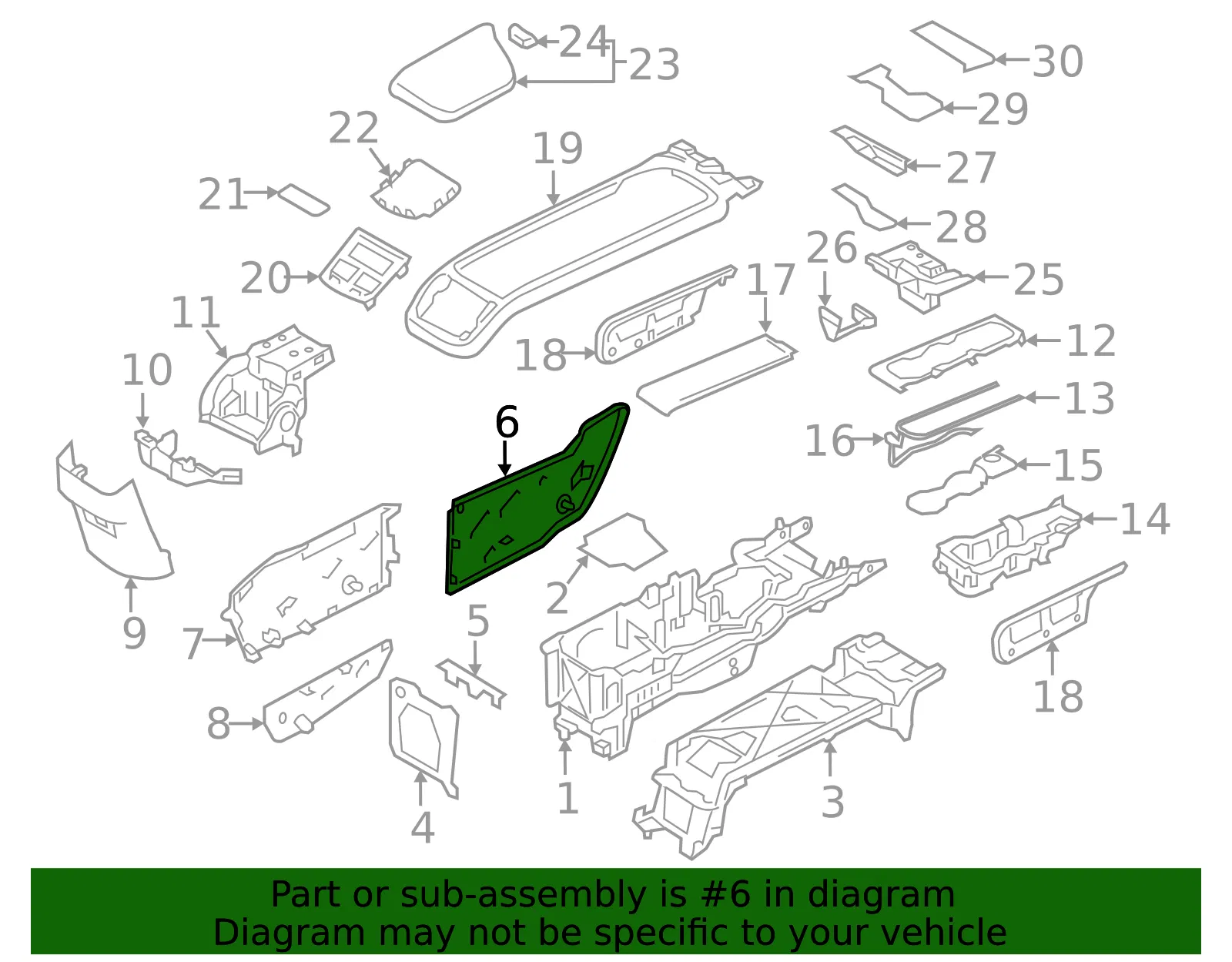 Console Panel - Volvo (32245524) - view 2