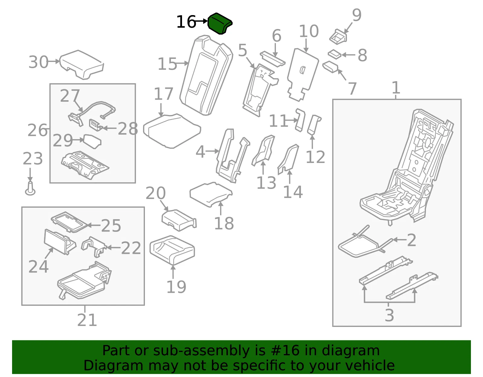 Headrest - Volvo (32248013) - view 2