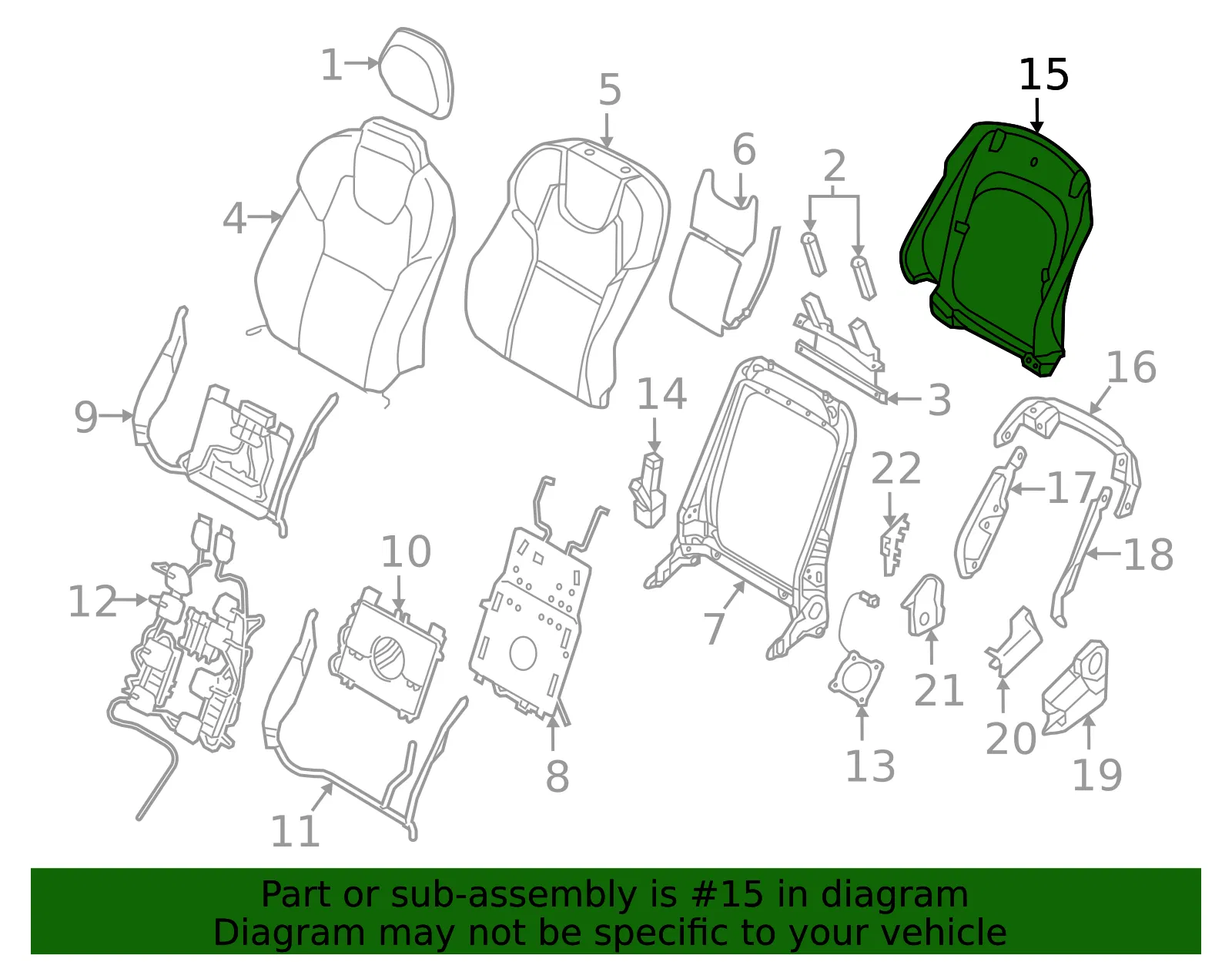 Seat Back Panel - Volvo (32248044) - view 3
