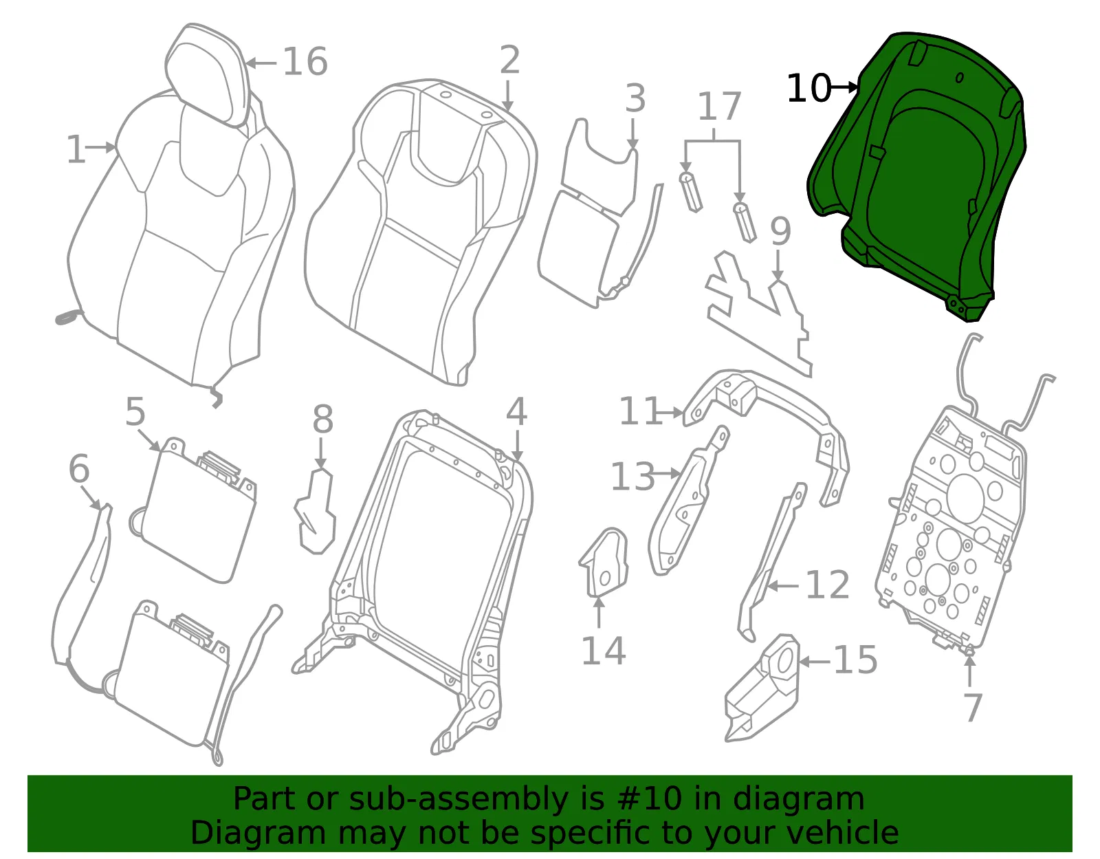 Seat Back Panel - Volvo (32248284) - view 2