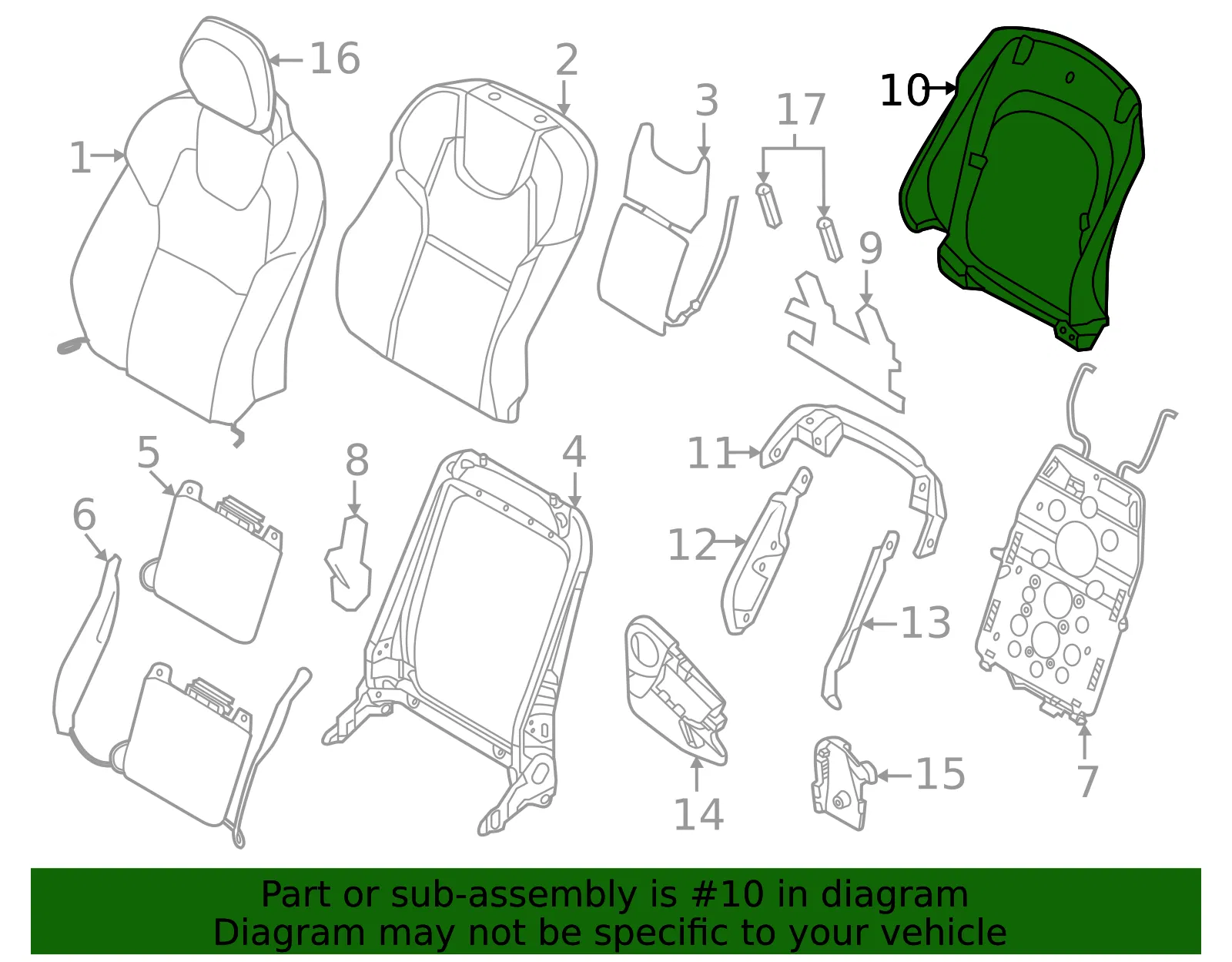 Seat Back Panel - Volvo (32248289) - view 2