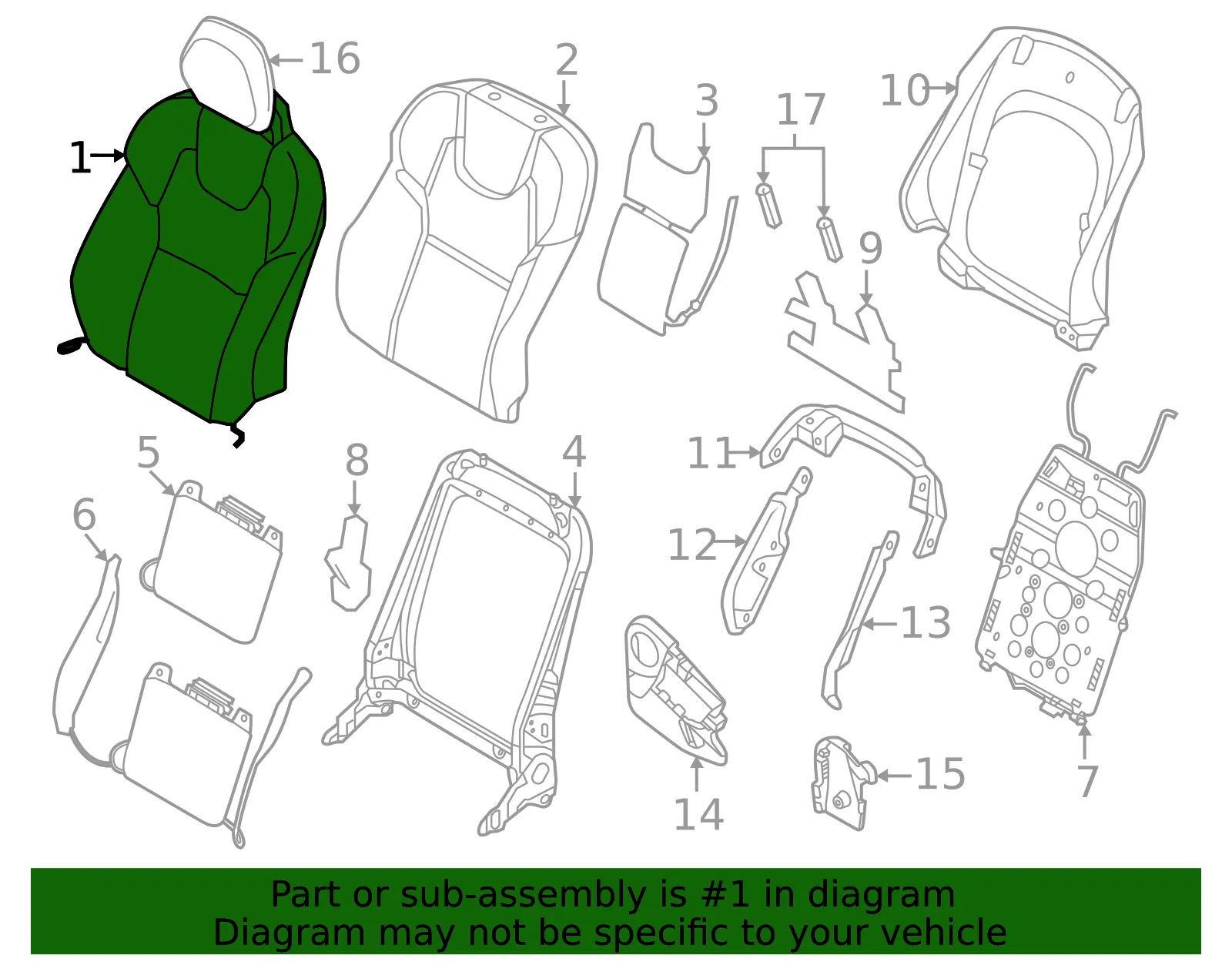 Seat Back Cover - Volvo (32248404) - view 2