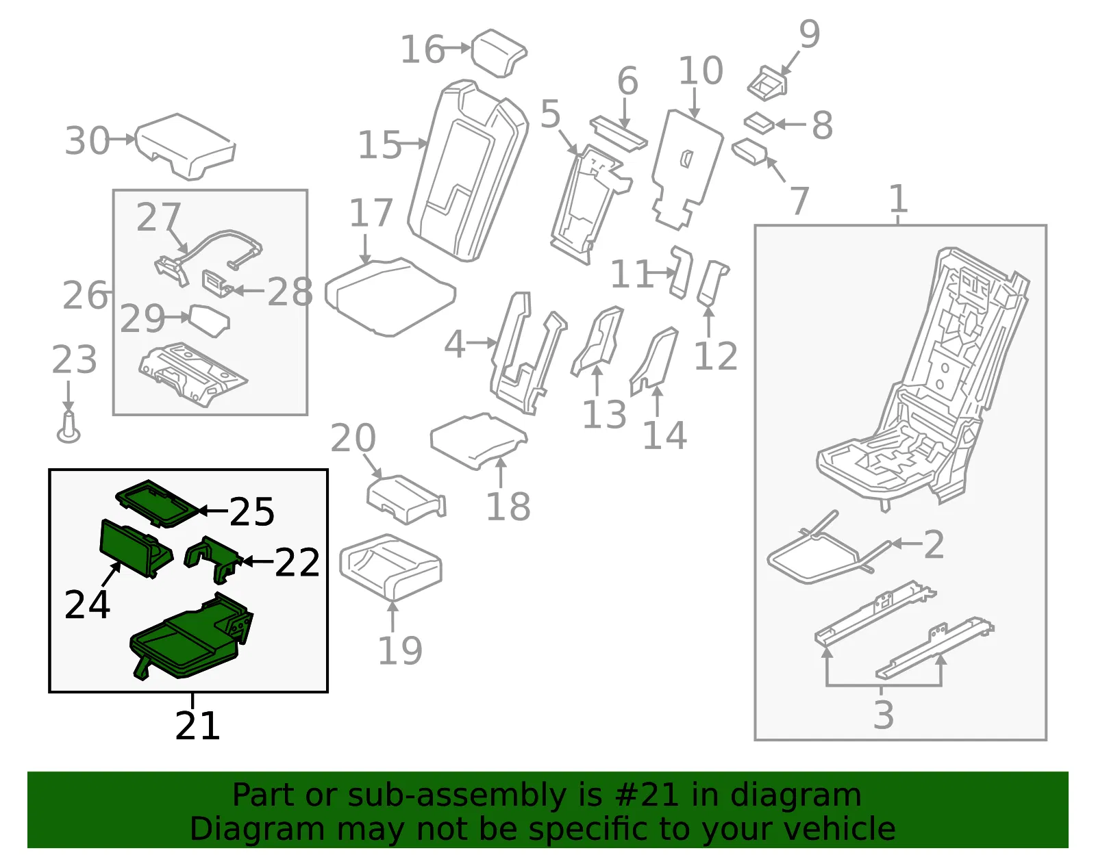 Seat Armrest - Volvo (32248905) - view 2