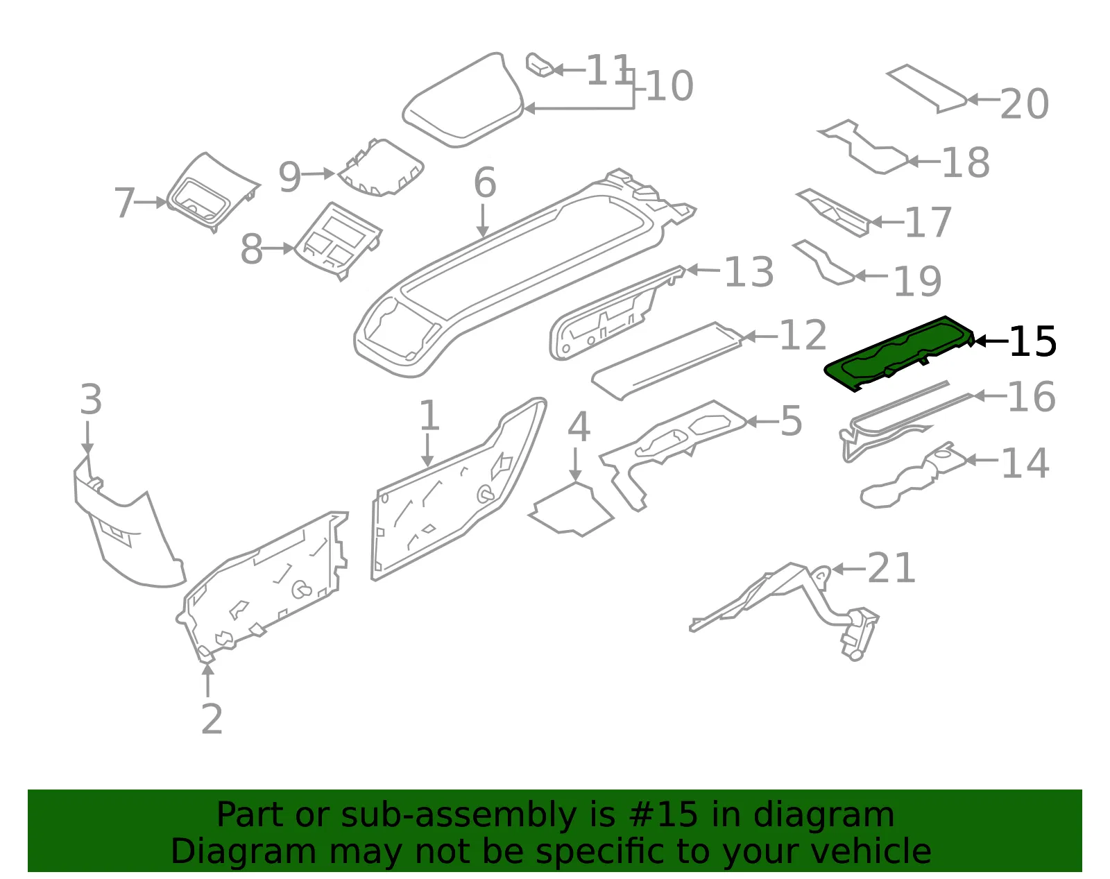 Console Trim Panel - Volvo (32260260) - view 2
