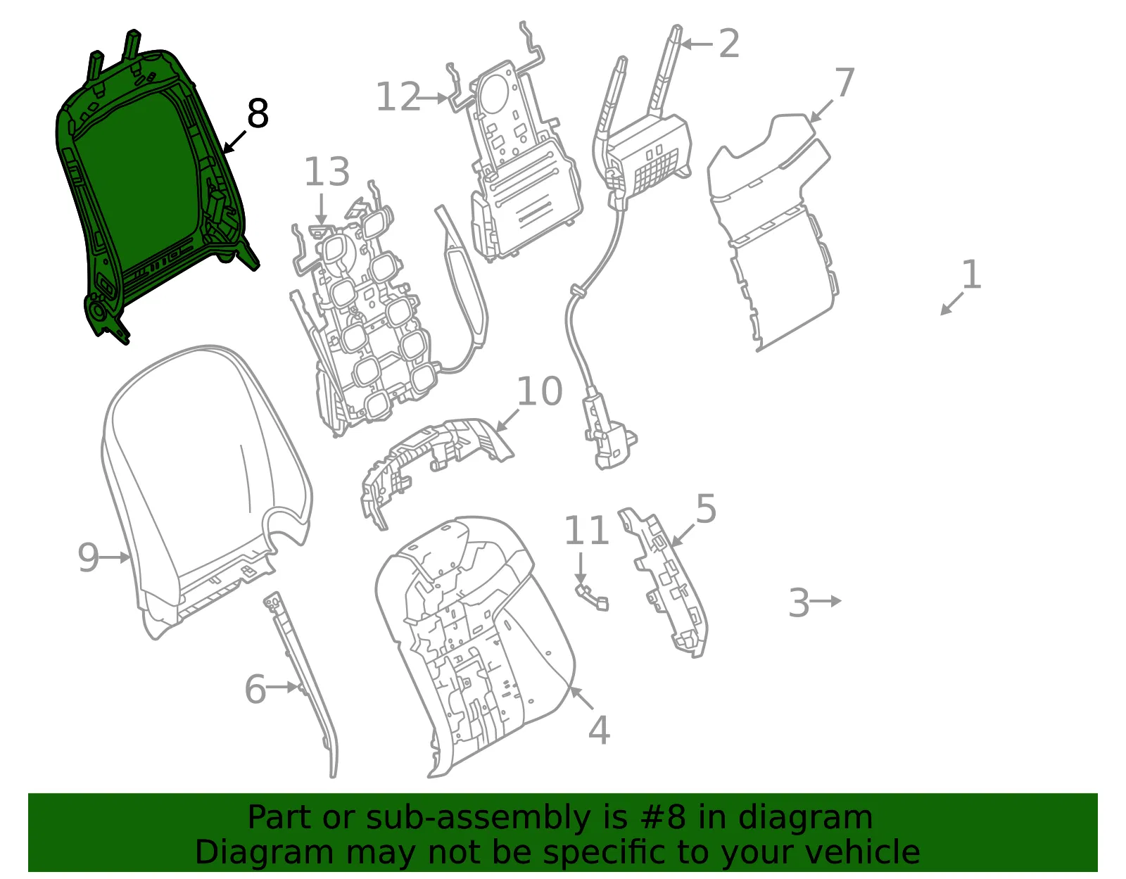 Seat Back Frame - Volvo (32272330) - view 2