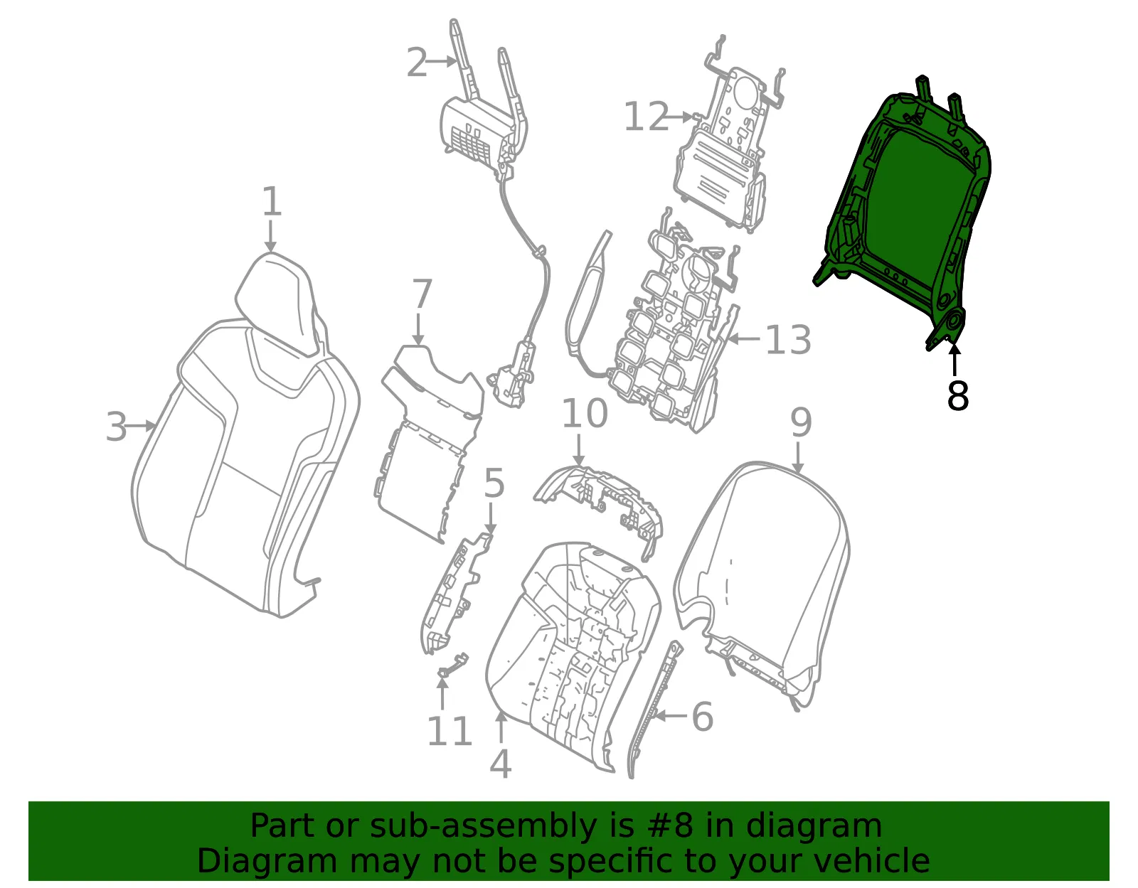 Seat Back Frame - Volvo (32272331) - view 2