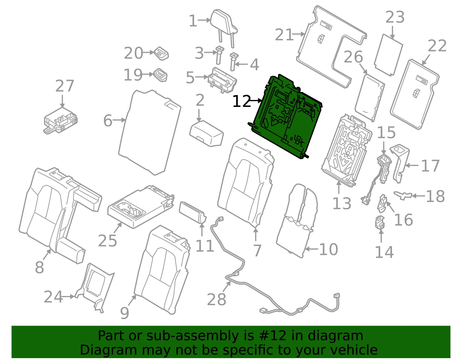 Seat Back Frame - Volvo (32272702) - view 2