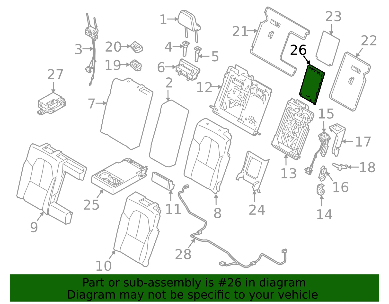 Seat Back Frame - Volvo (32272705) - view 2