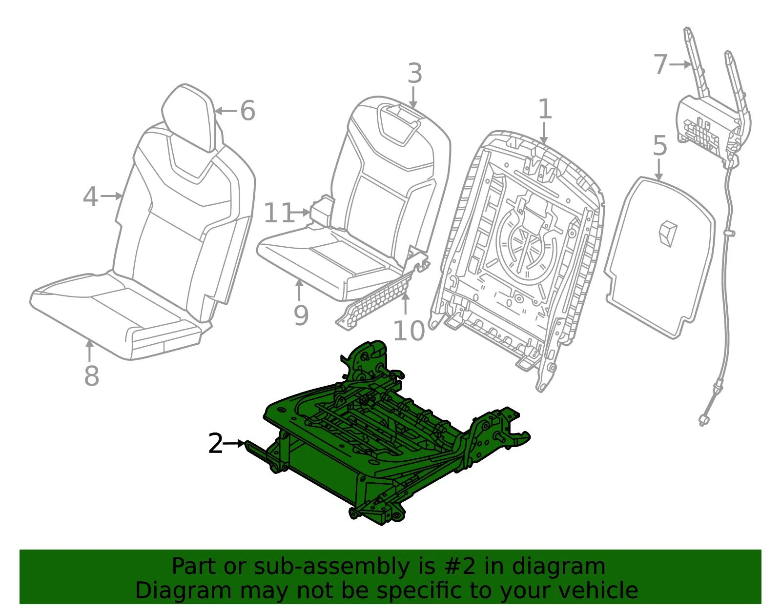 Cushion Frame - Volvo (32273890) - view 2