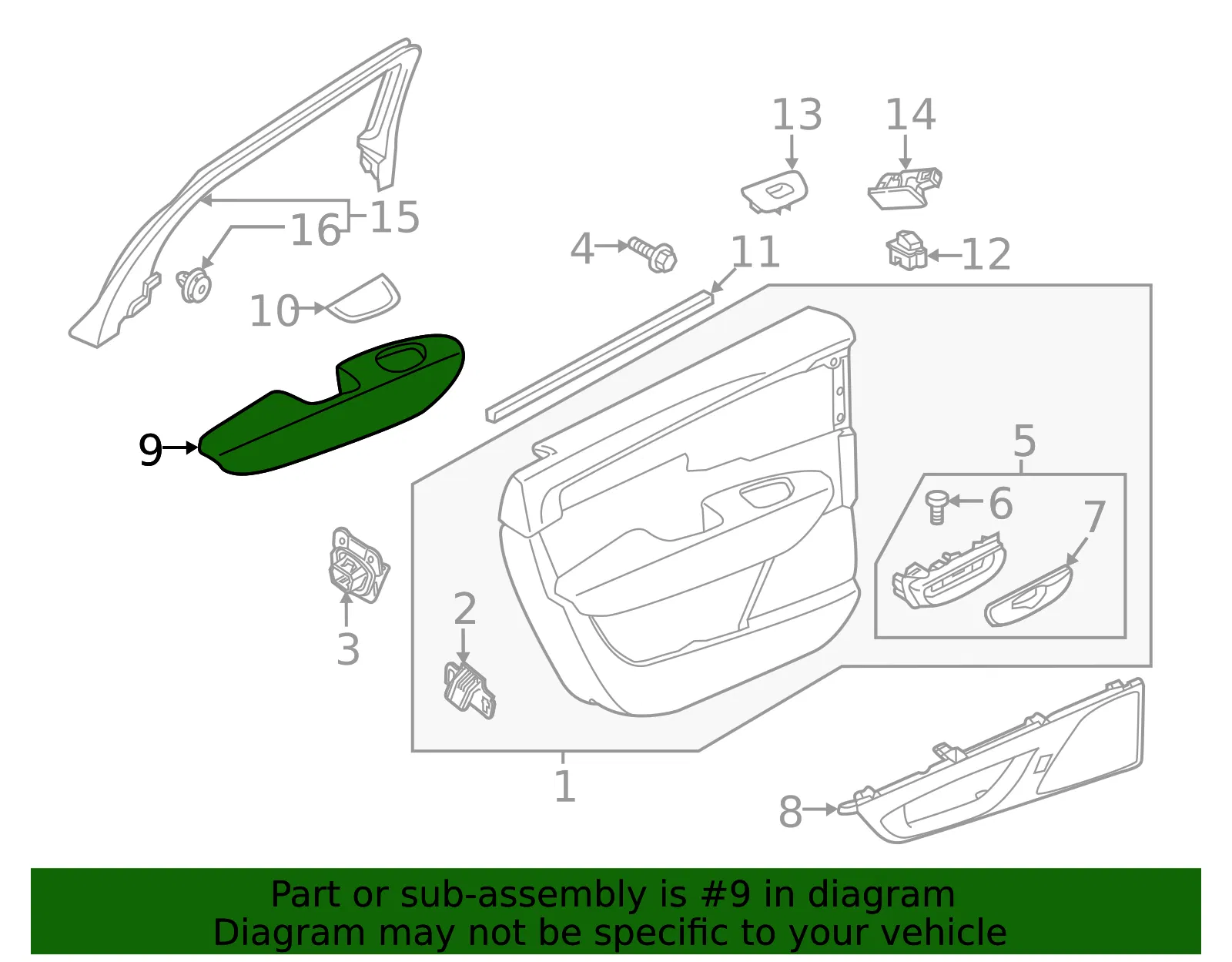 Armrest - Driver's Side (LH) - Volvo (32274558) - view 2