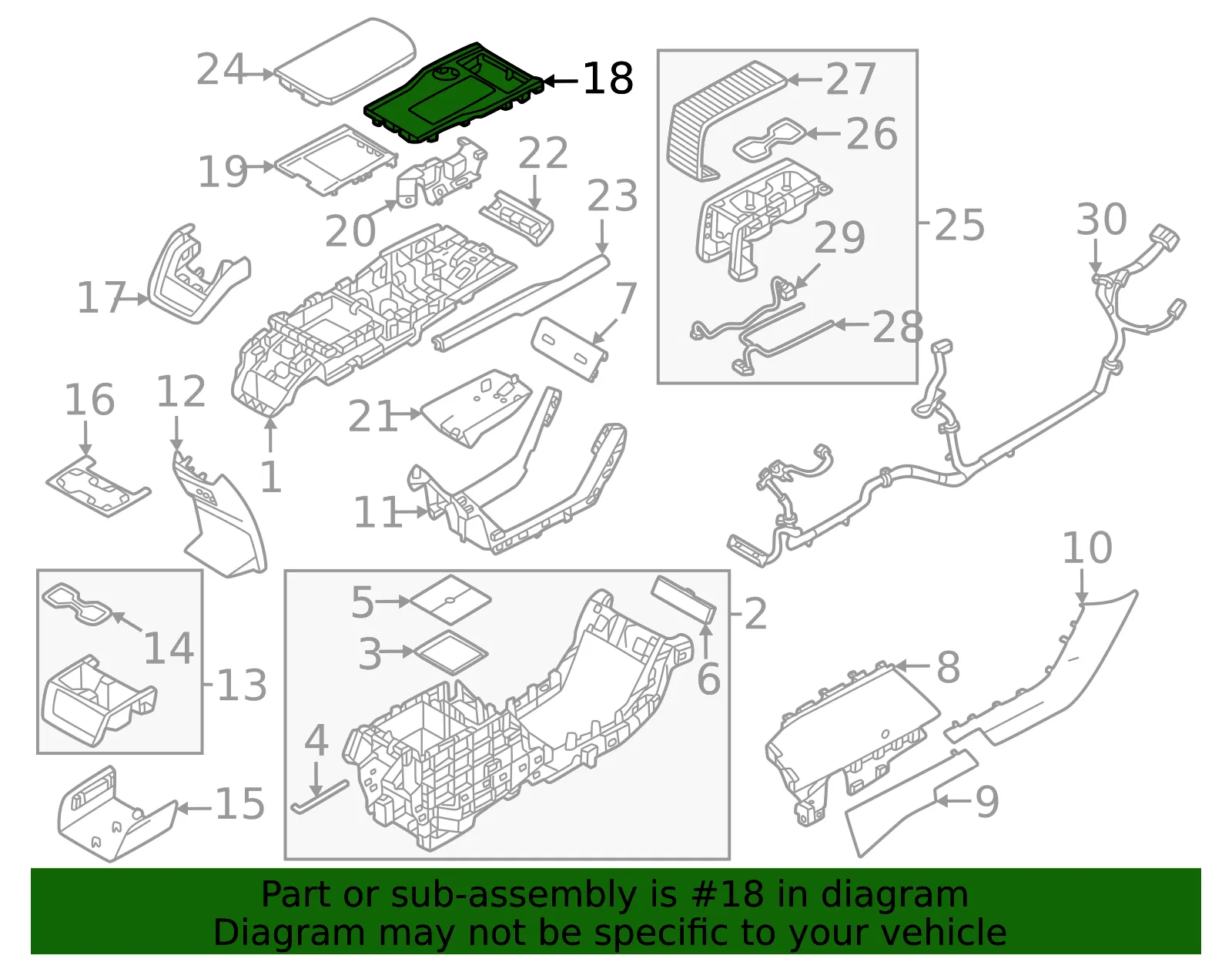 Console Lid - Volvo (32275717) - view 2