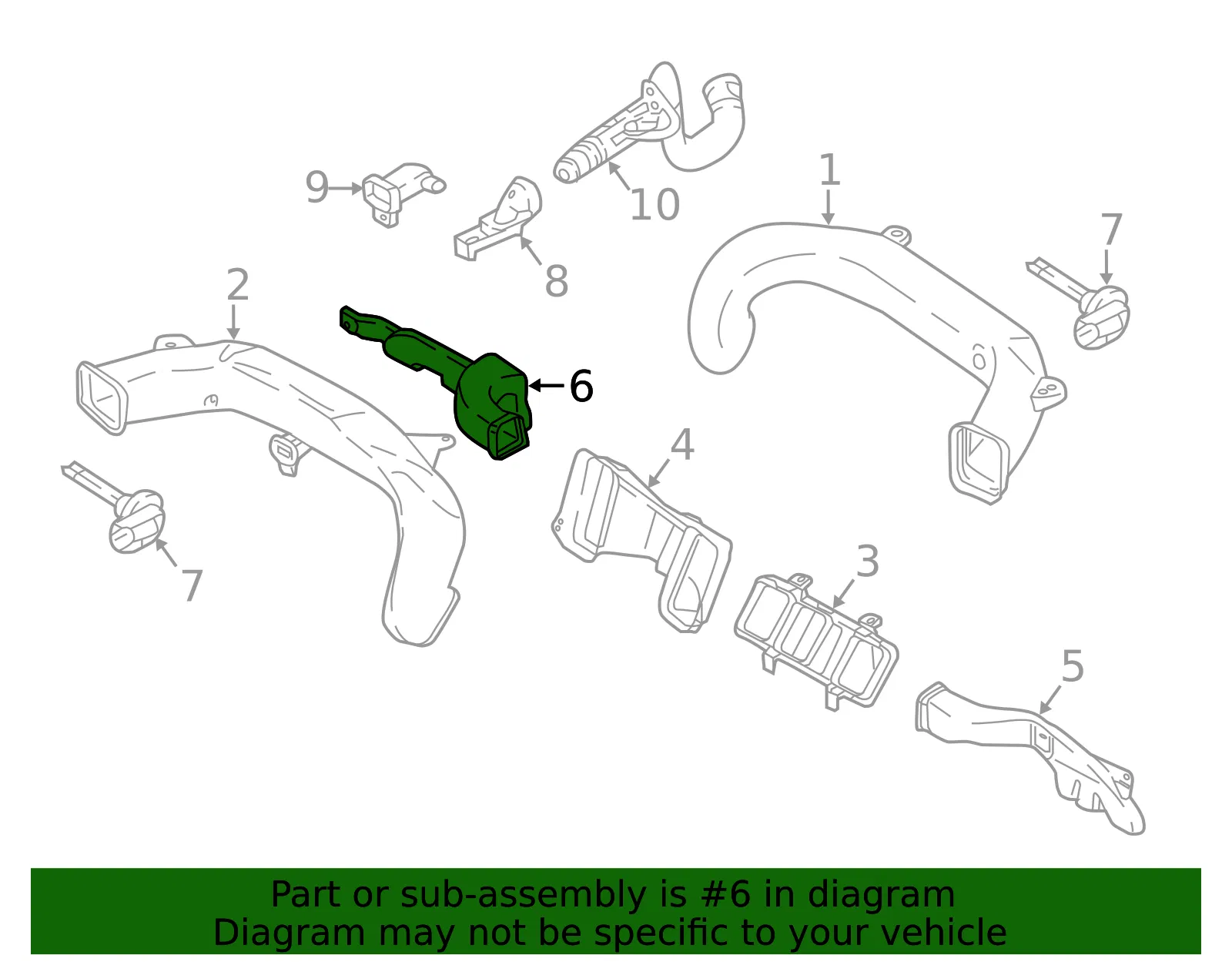 Instrument Panel Air Duct - Volvo (32277072) - view 2
