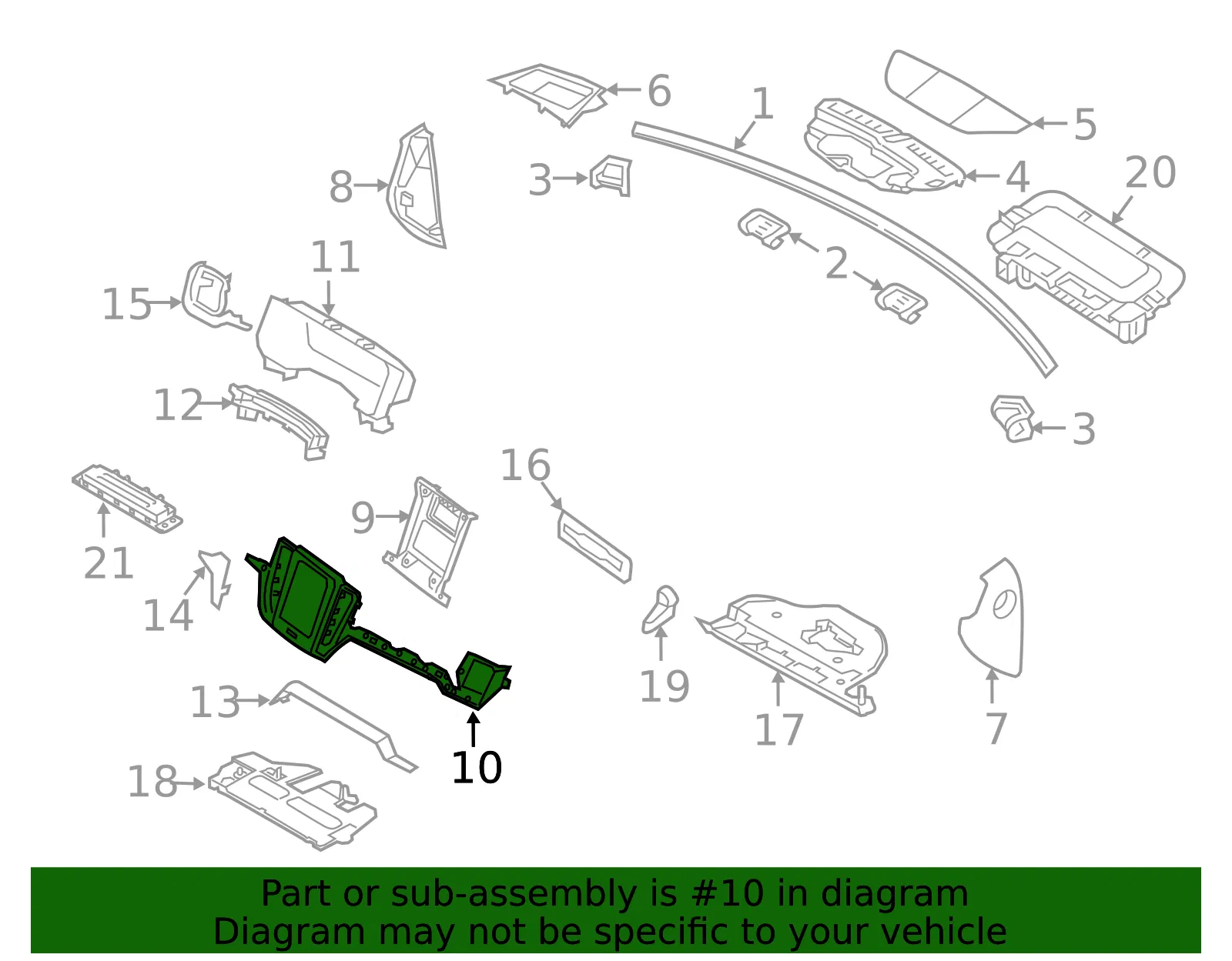 Instrument Panel Trim Panel - Volvo (32277319) - view 2