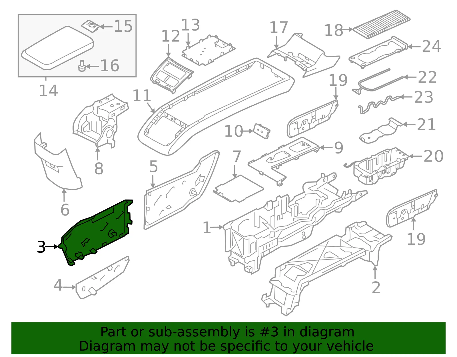 Console Panel - Volvo (32285769) - view 2