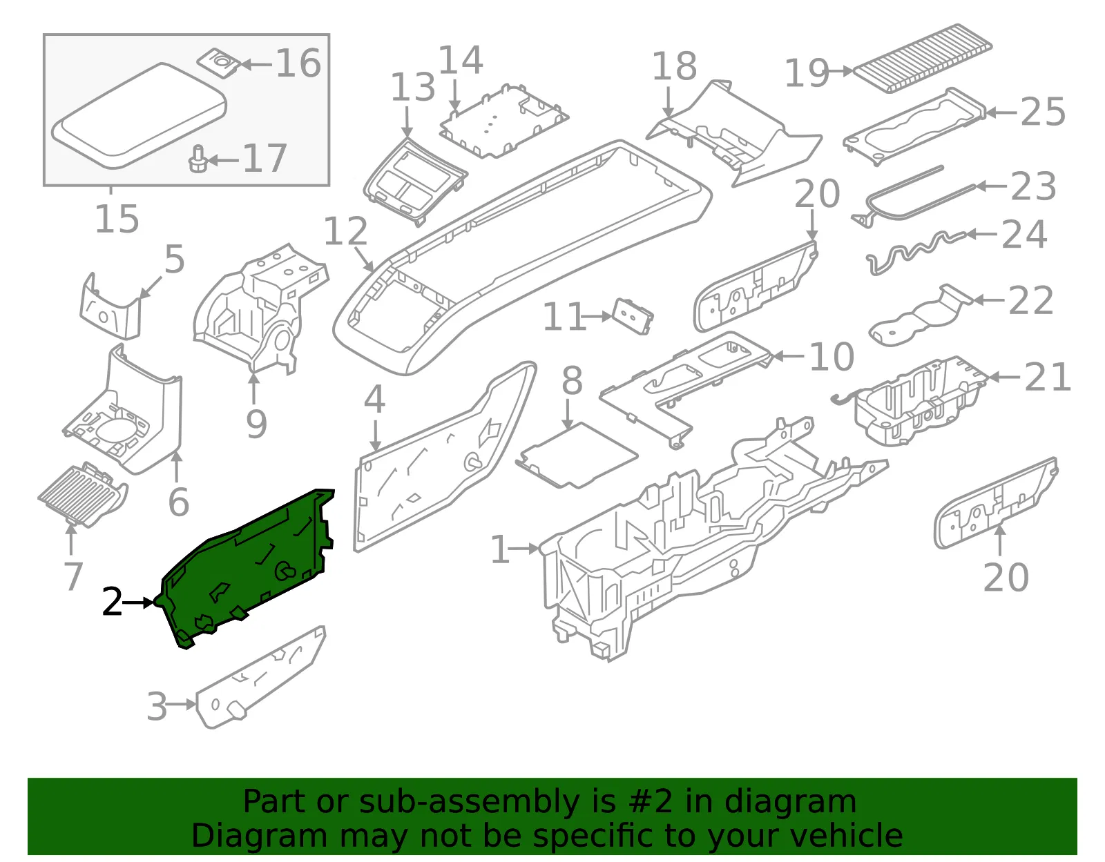Console Panel - Volvo (32285770) - view 2
