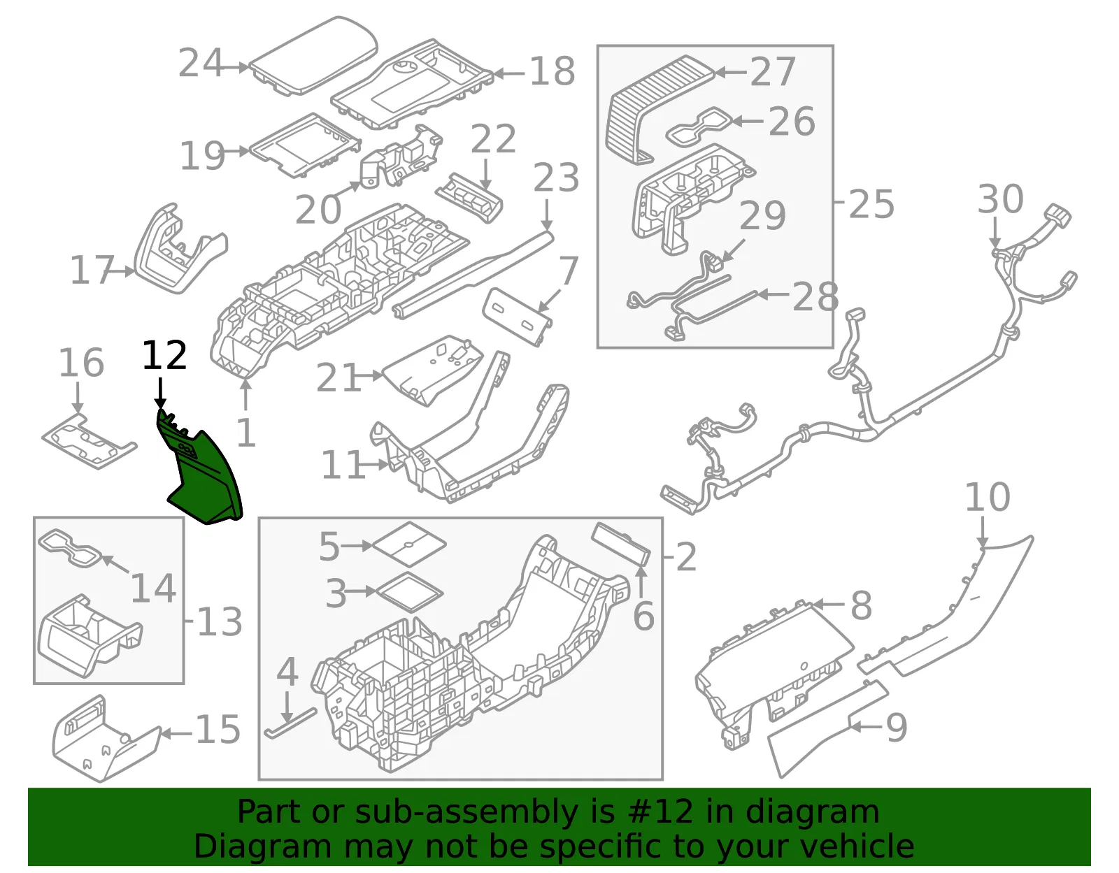 Console Panel - Volvo (32289018) - view 2