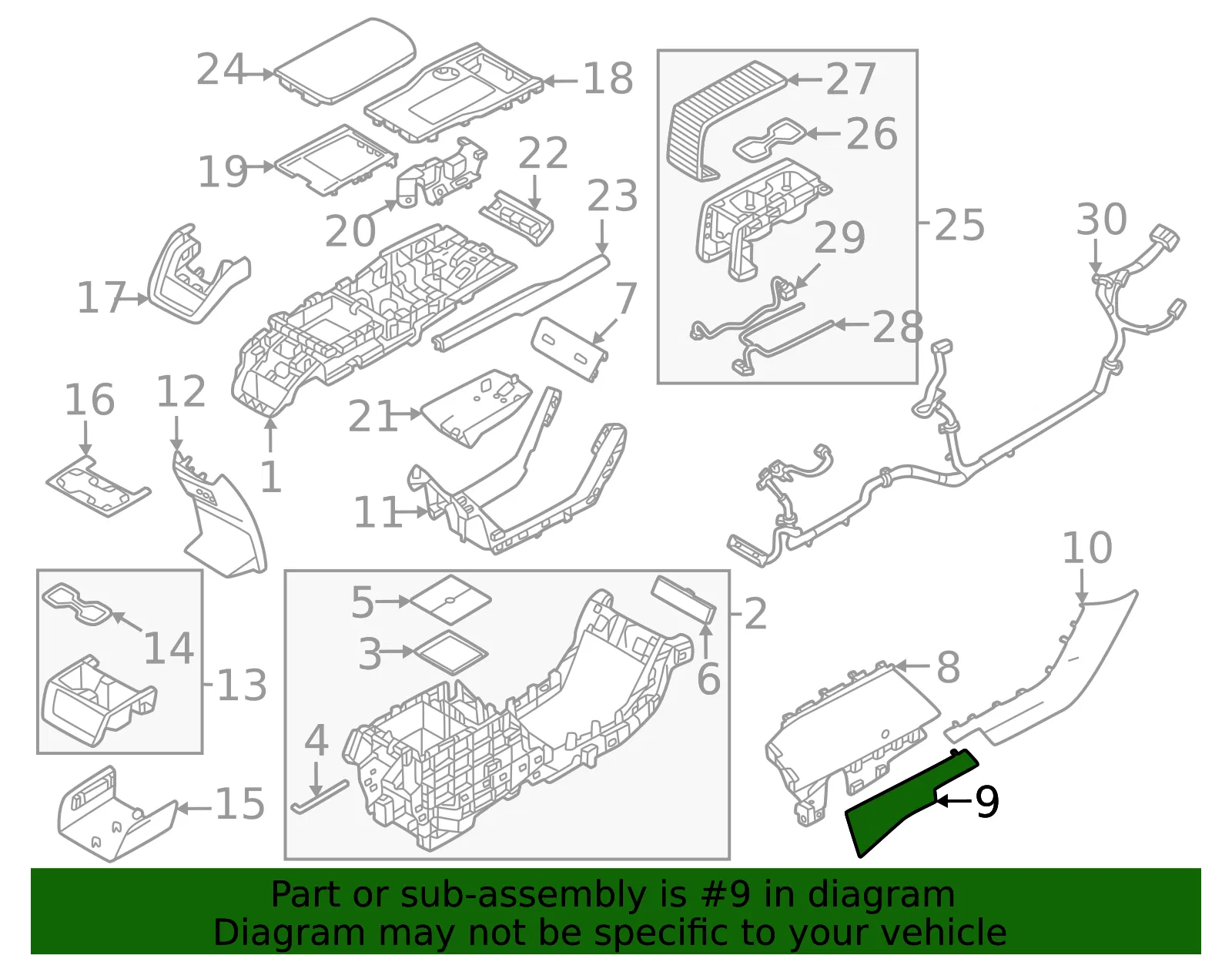 Console Panel - Volvo (32289023) - view 2