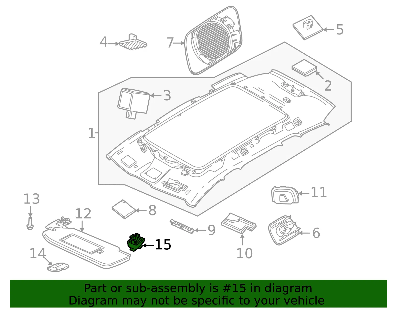 Sun Visor Support - Volvo (32289059) - view 2