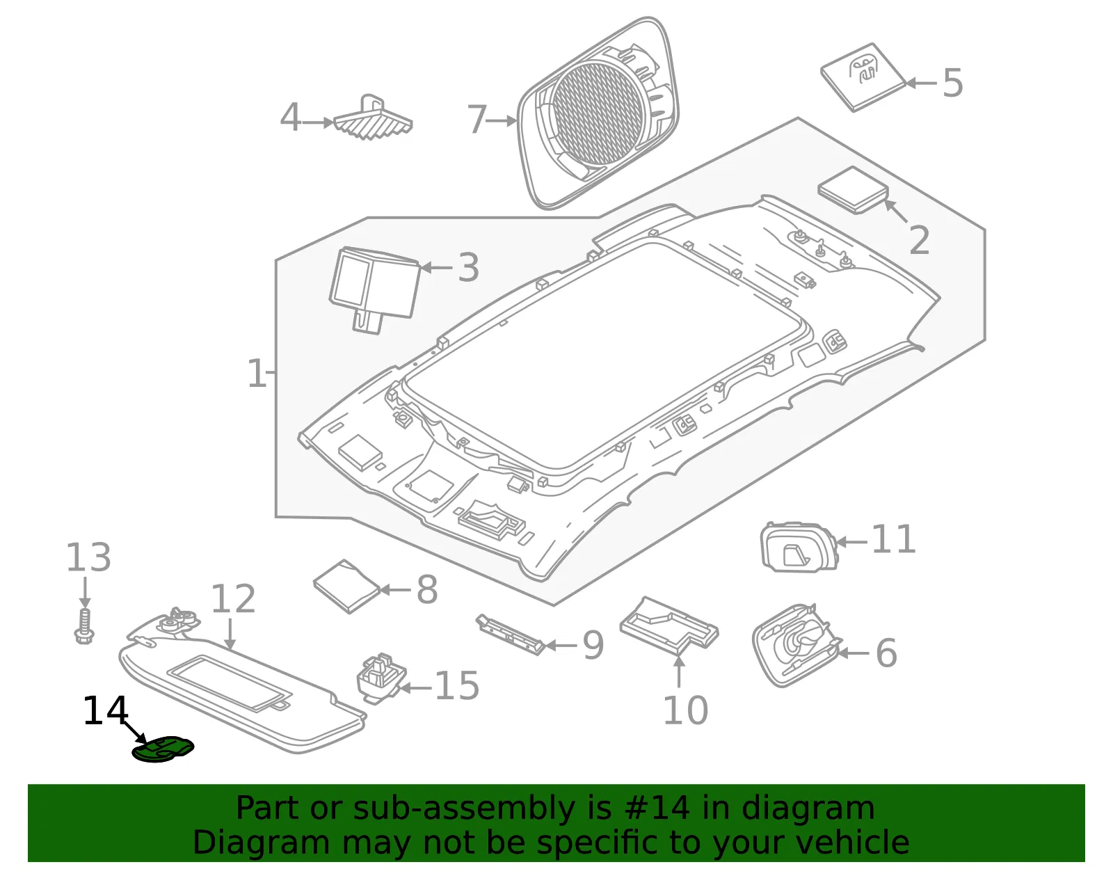 Sun Visor Support - Volvo (32289060) - view 2