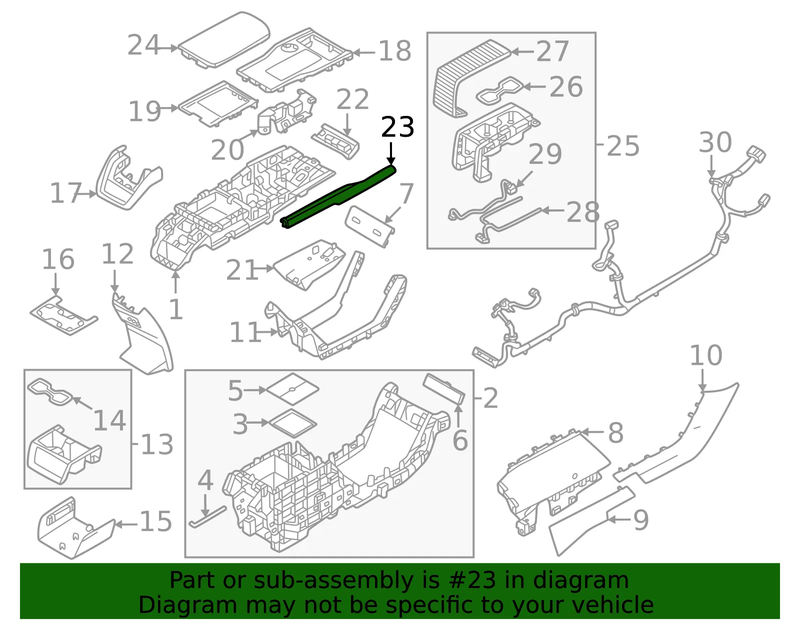 Console Trim Panel - Volvo (32289069) - view 2