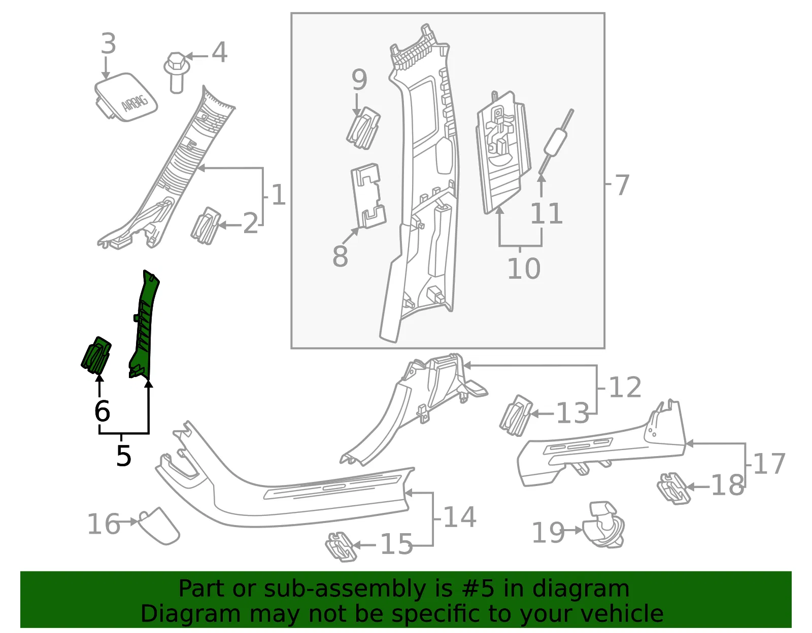 Kick Panel Trim - Volvo (32293022) - view 2