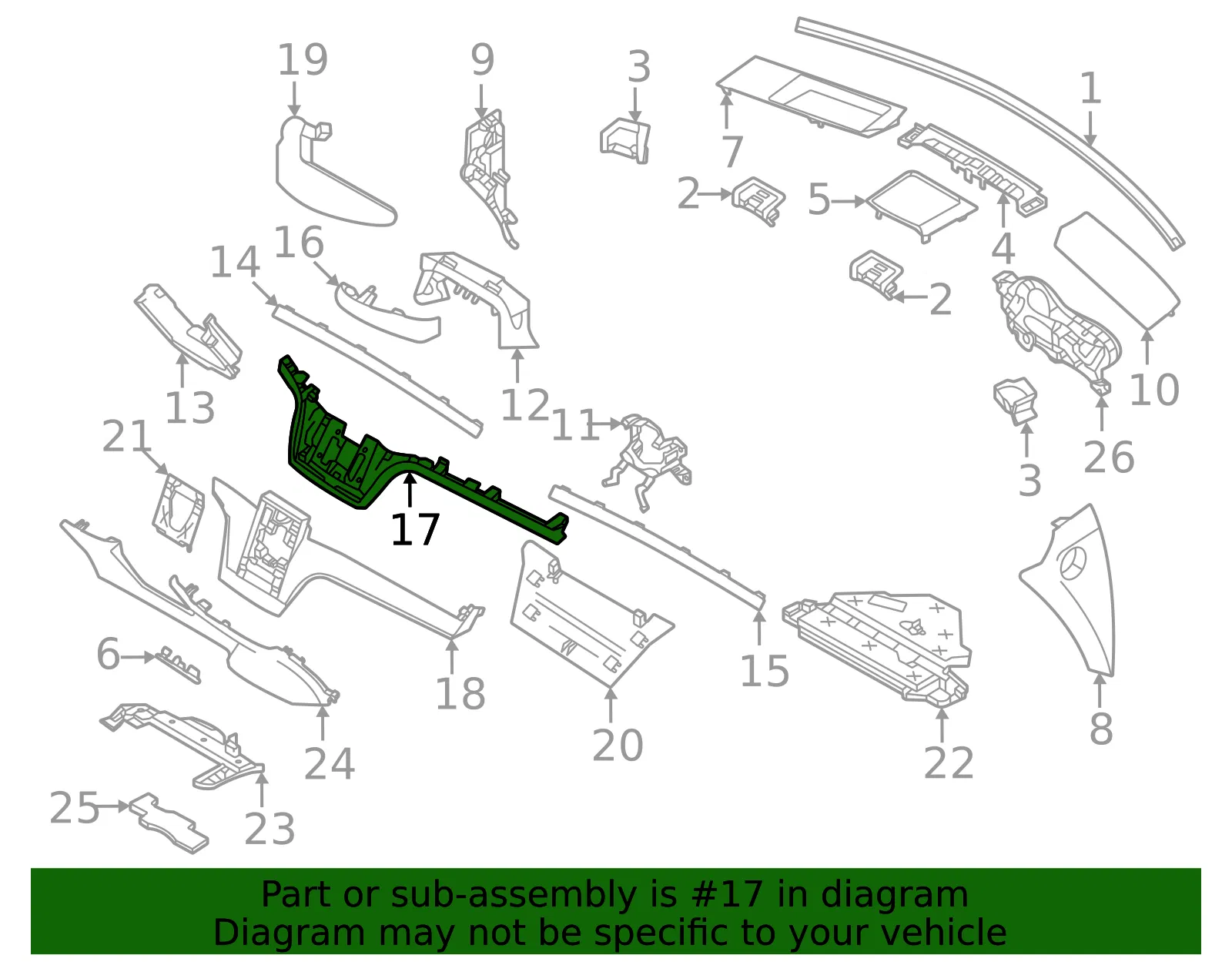 Instrument Panel Trim Panel - Volvo (32318093) - view 2