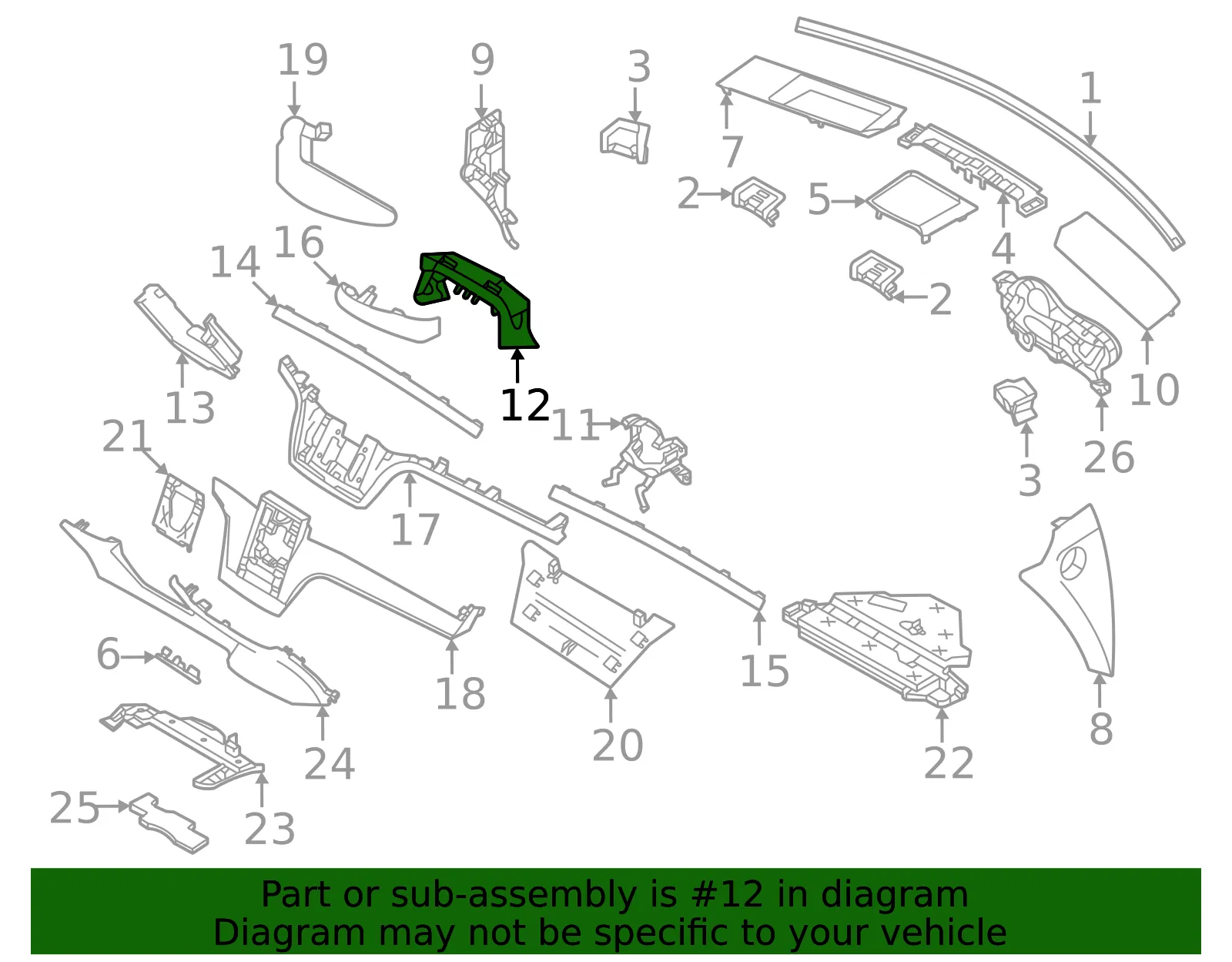 Instrument Panel Cover - Volvo (32318152) - view 2