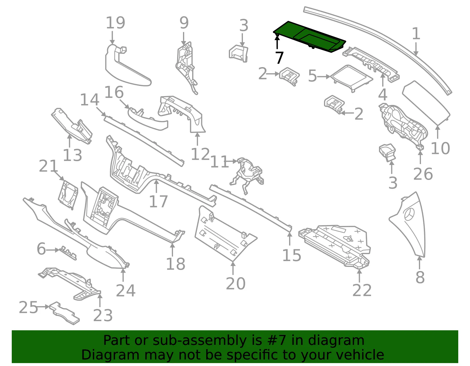 Instrument Panel Bezel - Volvo (32318170) - view 2