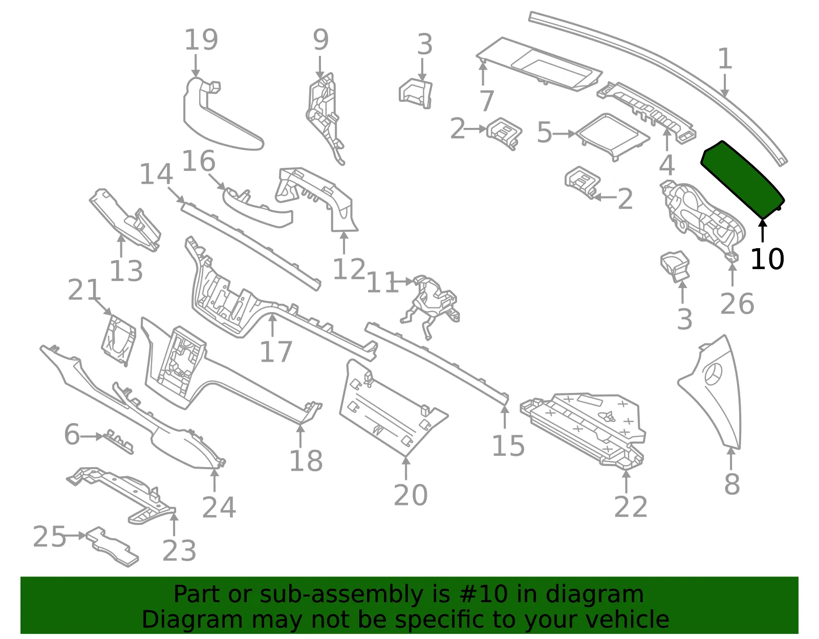Instrument Panel Cover - Volvo (32318196) - view 2