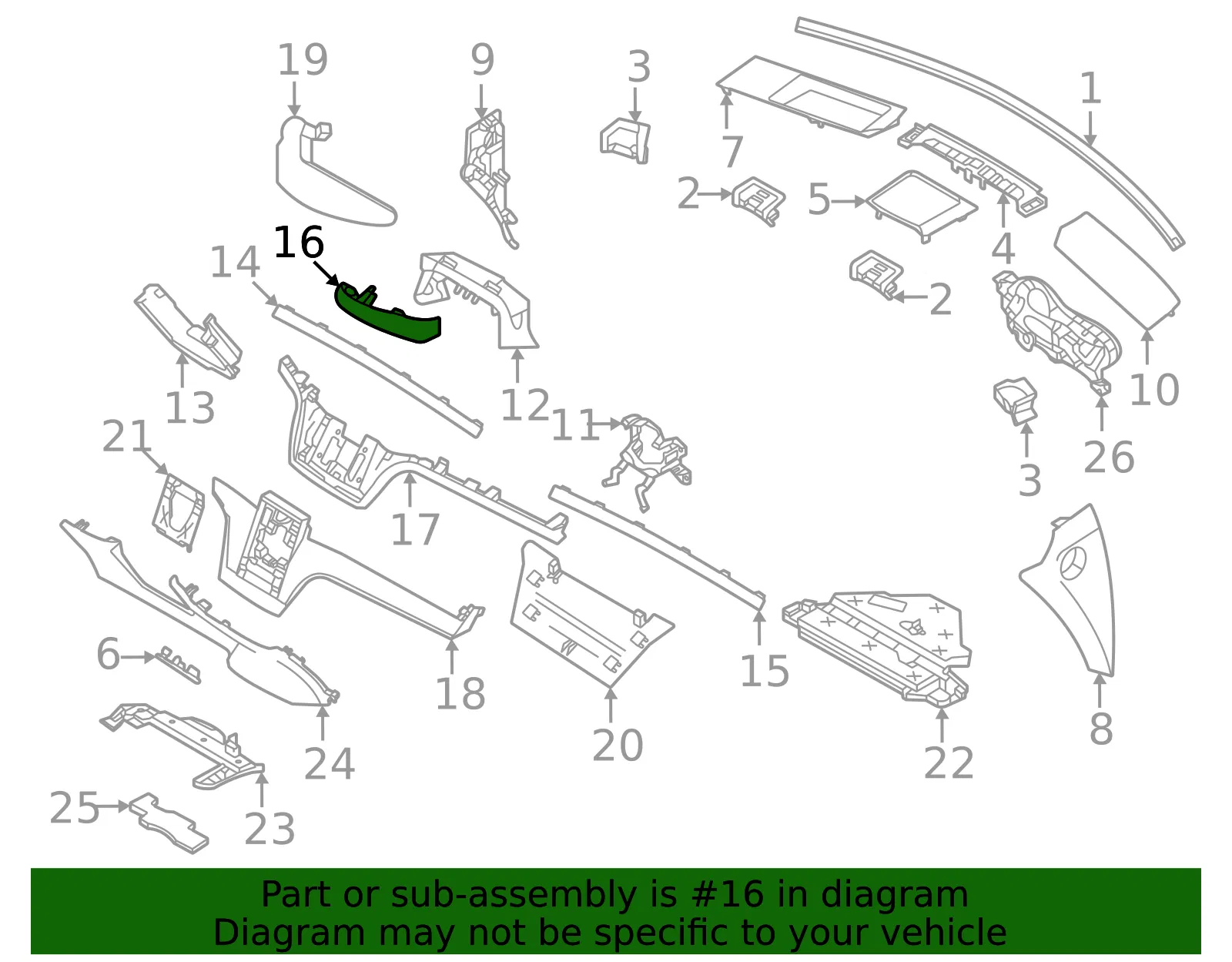 Instrument Panel Trim Panel - Volvo (32318407) - view 2