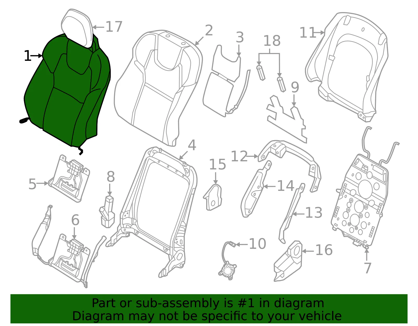 Seat Back Cover - Volvo (32329242) - view 2