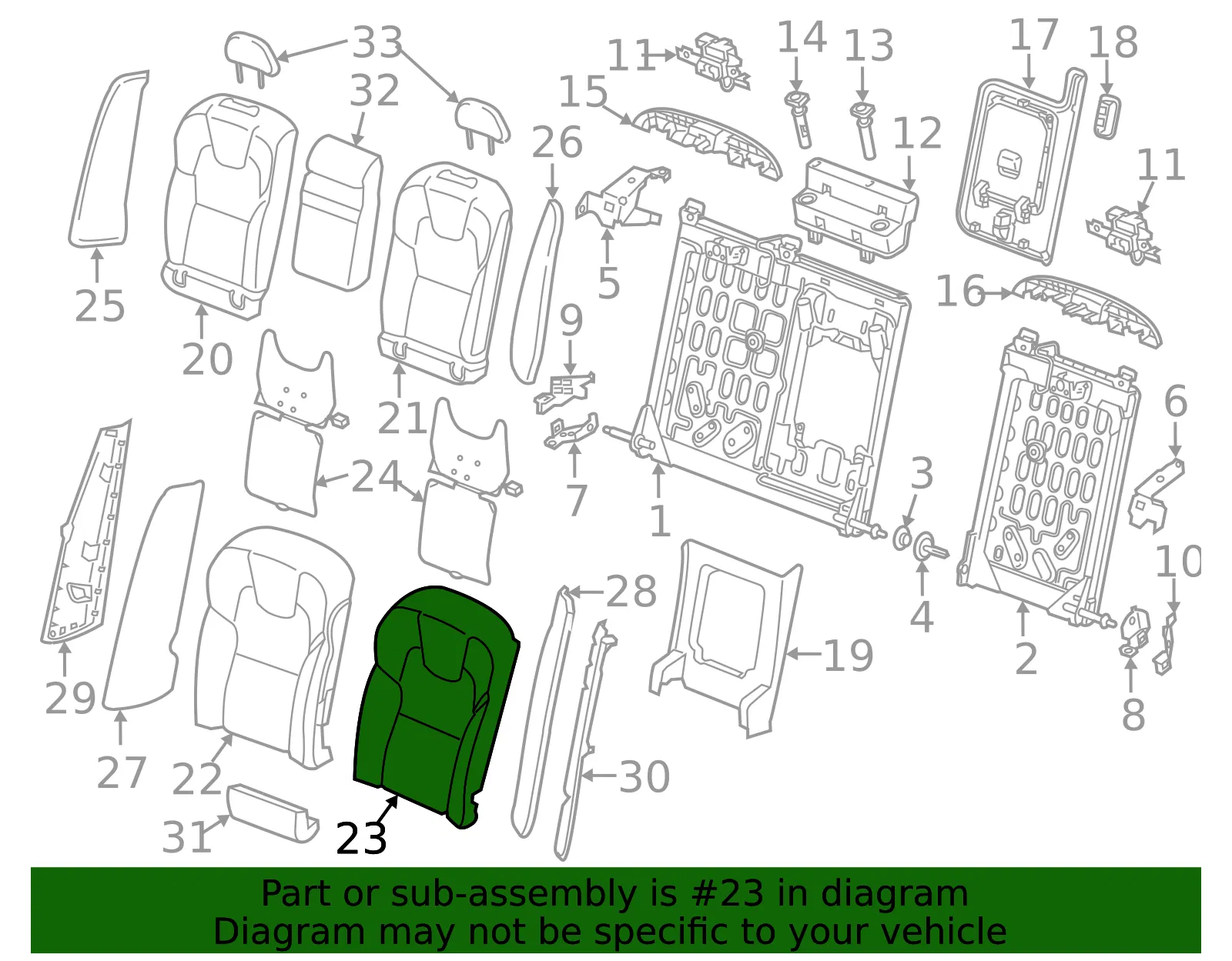 Seat Back Cushion - Volvo (32329600) - view 2