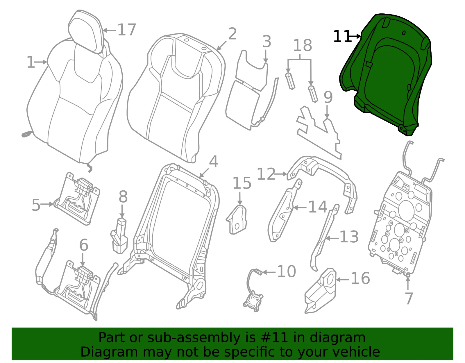 Seat Back Panel - Volvo (32329702) - view 2