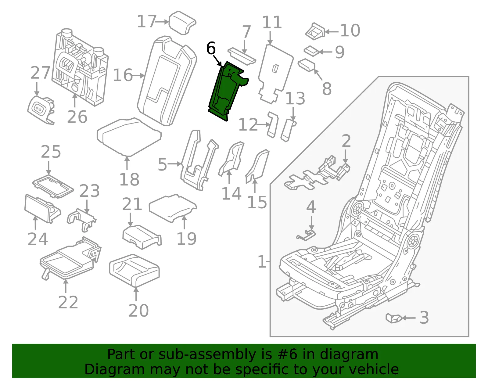 Seat Frame Trim Panel - Volvo (32332277) - view 2