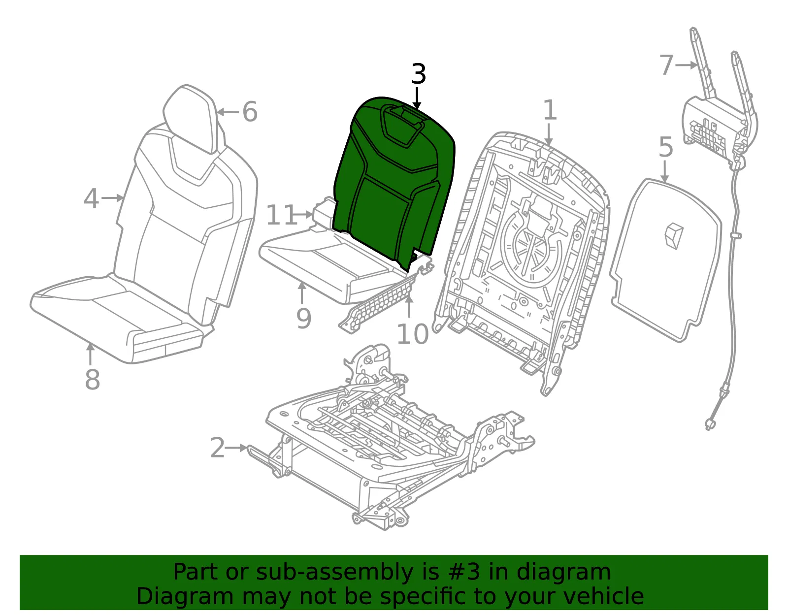 Seat Back Cushion - Volvo (32332318) - view 2