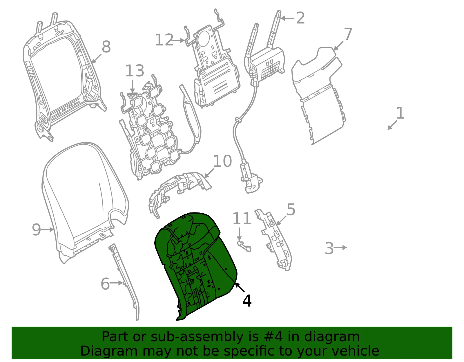 Seat Back Cushion - Volvo (32332319) - view 2