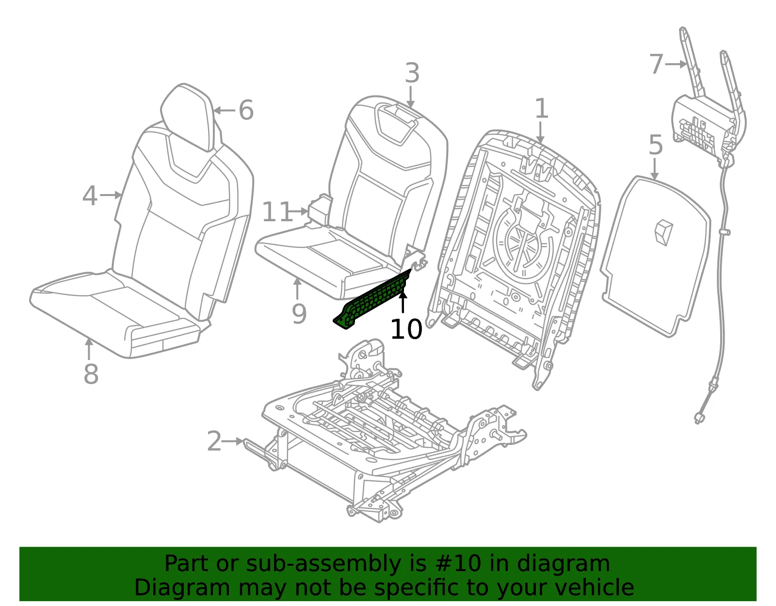 Seat Trim Panel - Volvo (32332323) - view 2