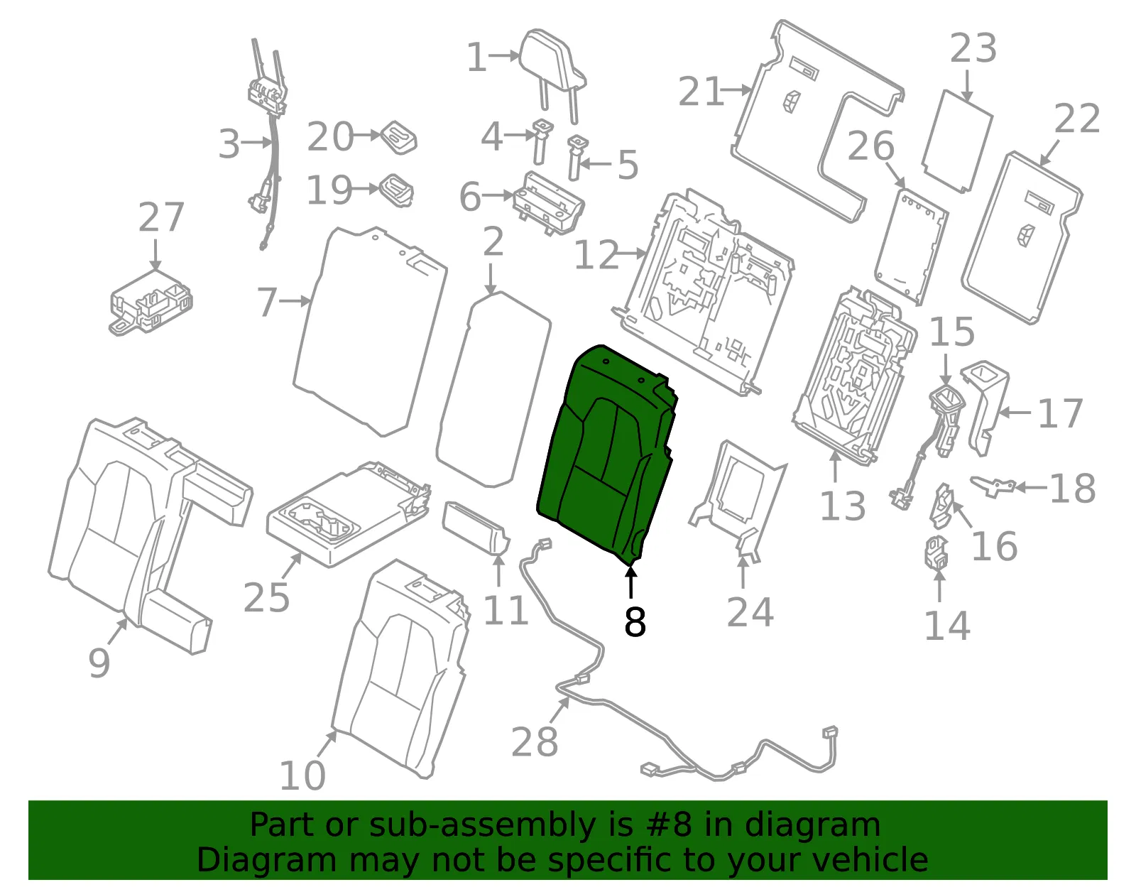Seat Back Cover - Volvo (32332964) - view 2